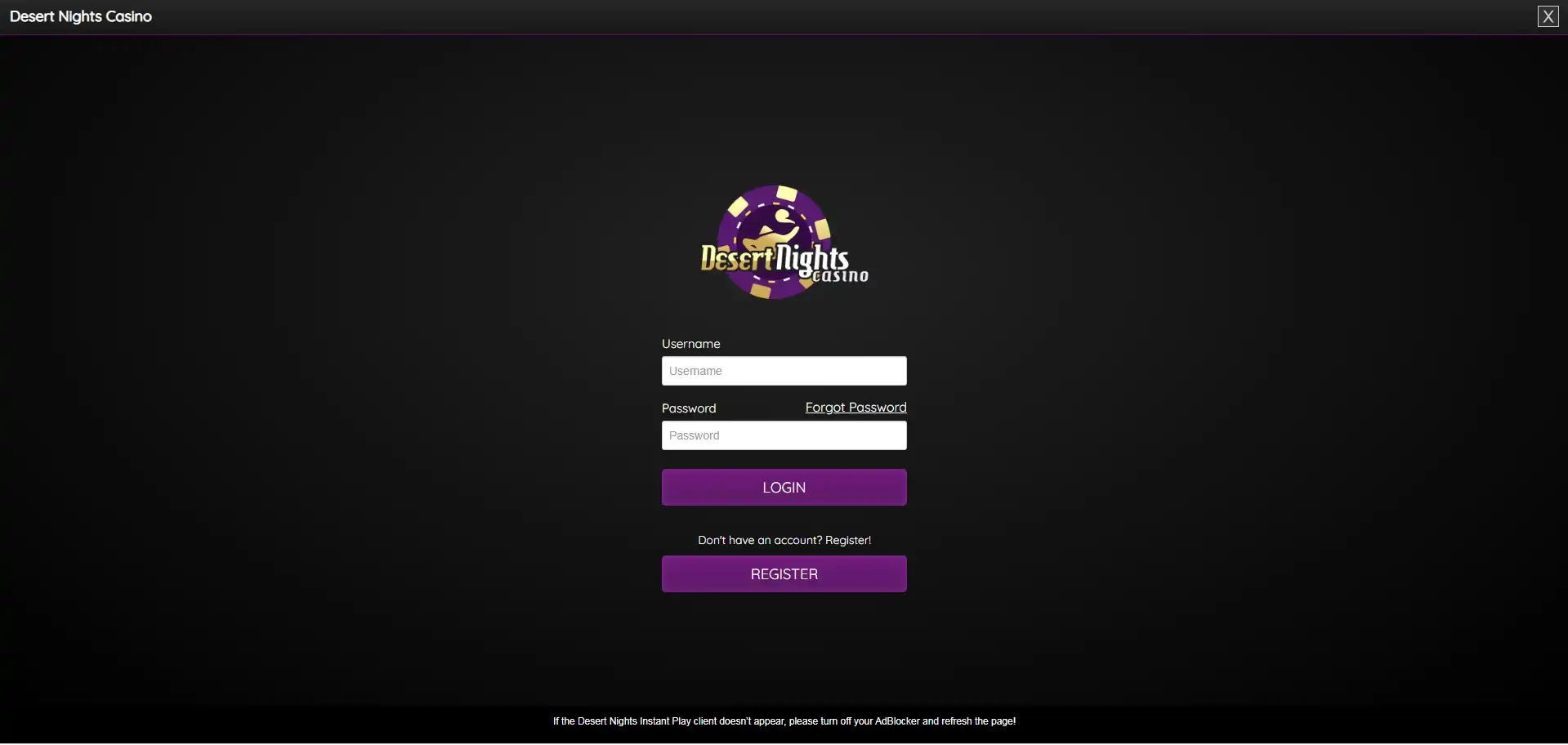 Desert Nights Casino Login