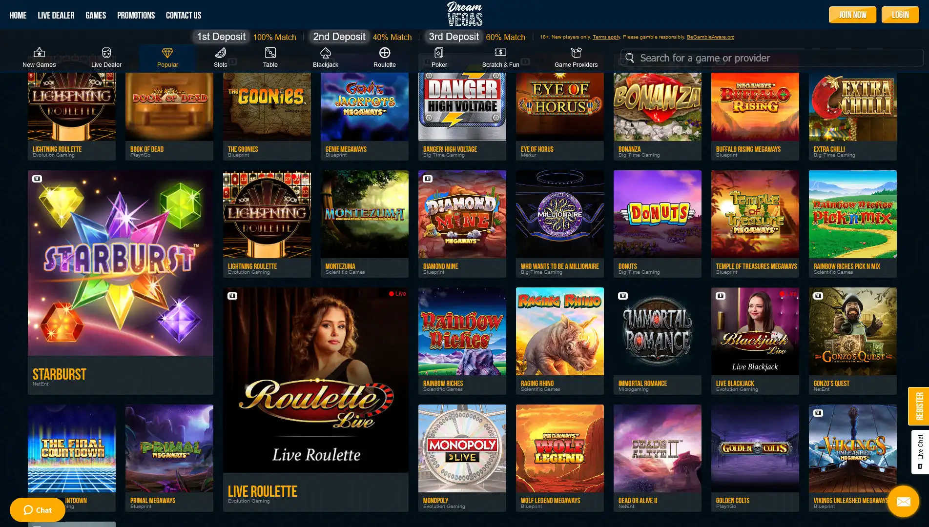 Dream Vegas Casino Games