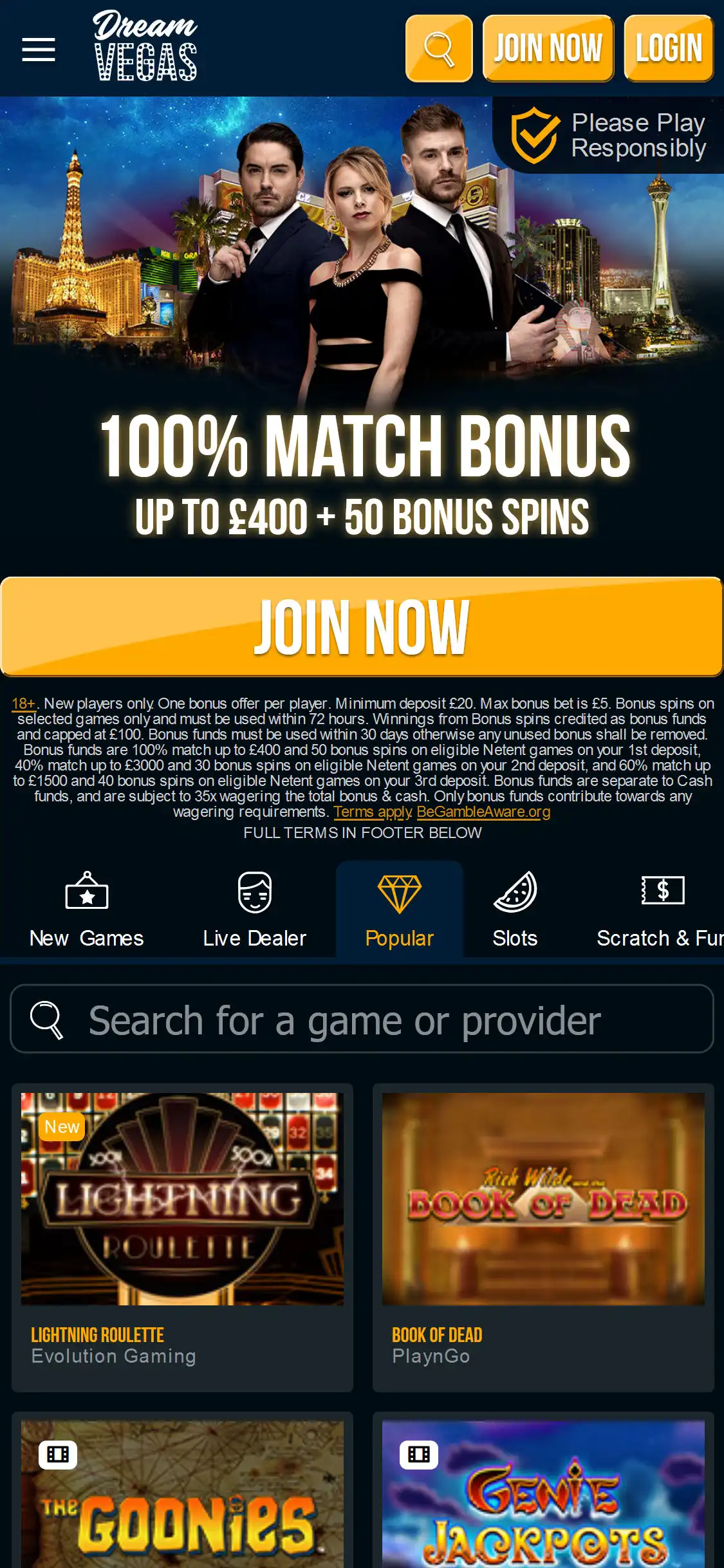 Dream Vegas Casino Mobile Review