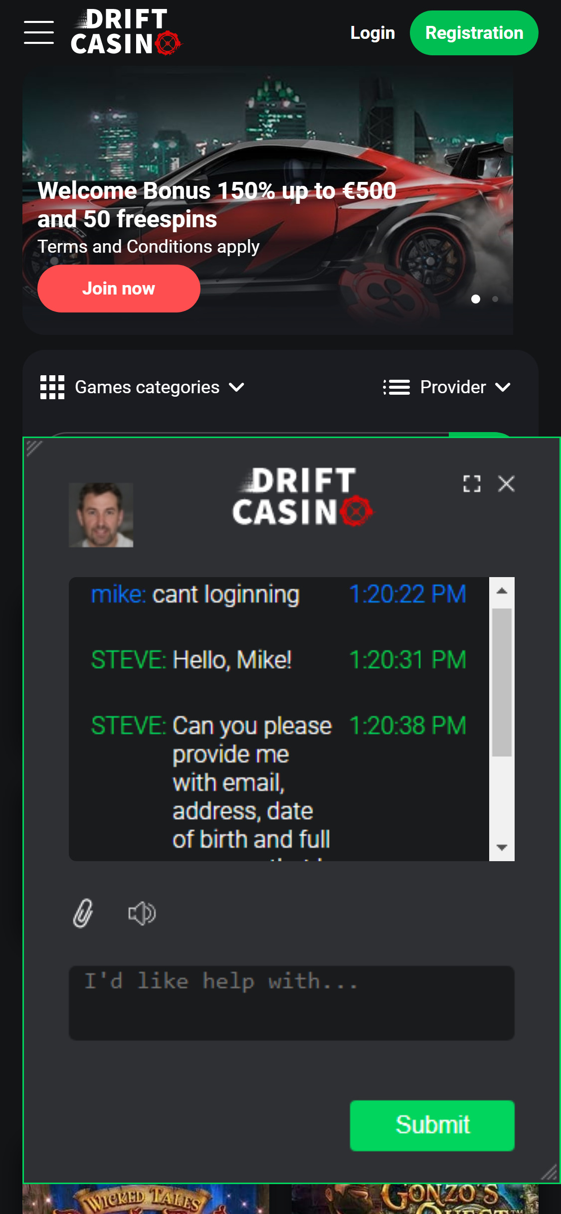 Casino Drift Mobile Support Review