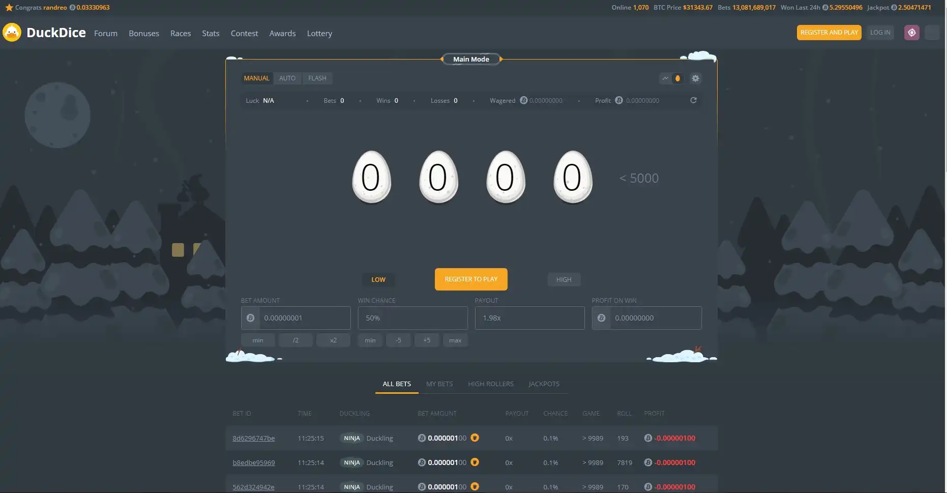 DuckDice Casino Review