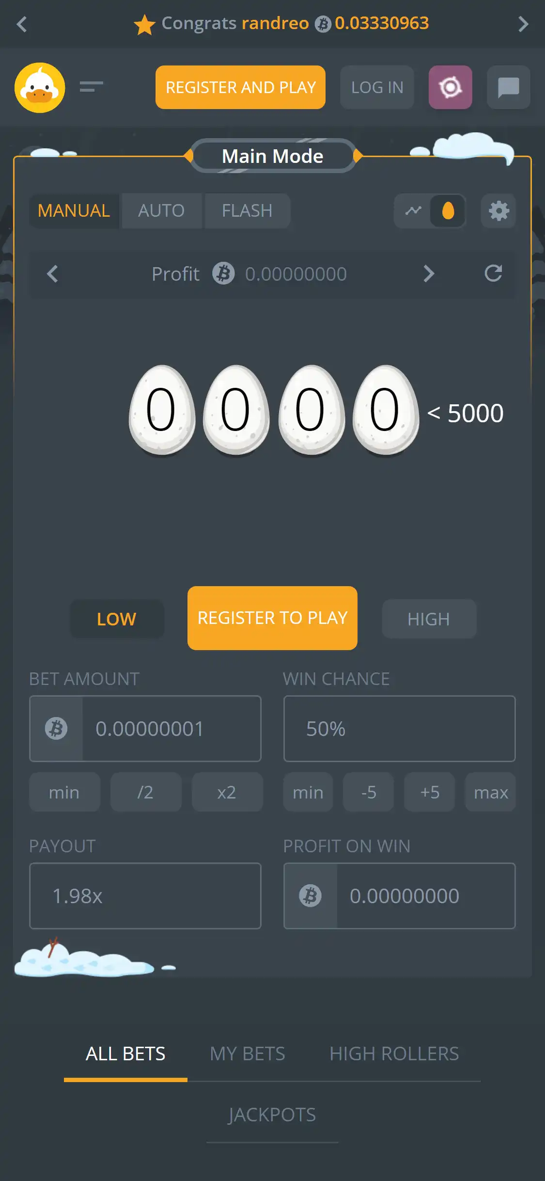 DuckDice Casino Mobile Review