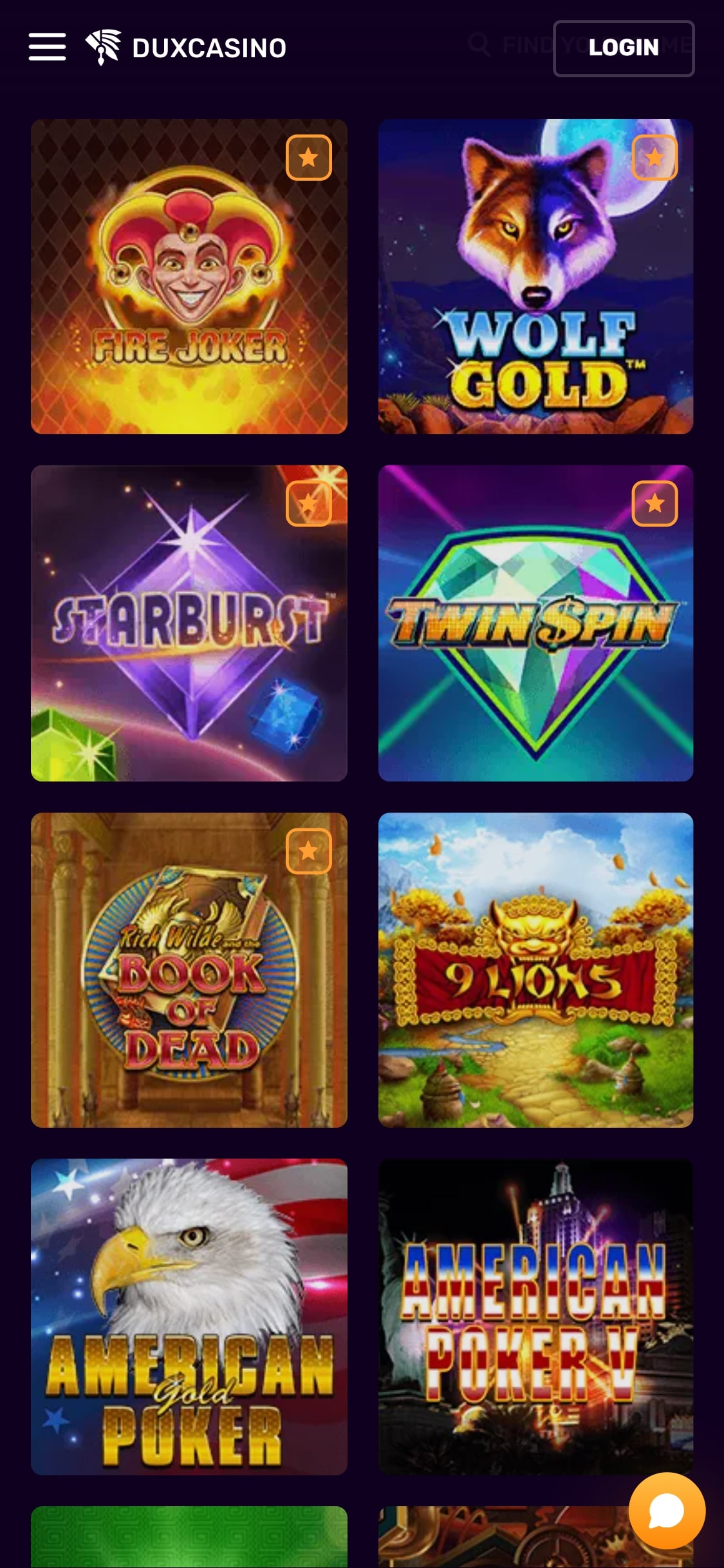 Dux Casino Mobile Games Review