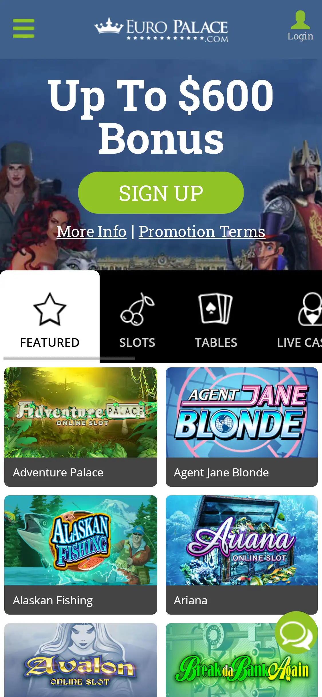 Euro Palace Casino Mobile Games Review