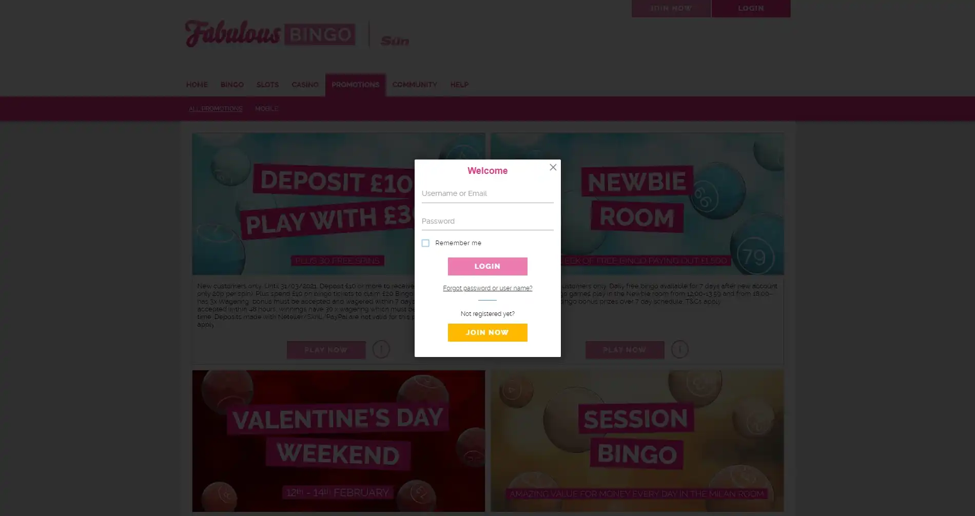Fabulous Bingo Casino Login