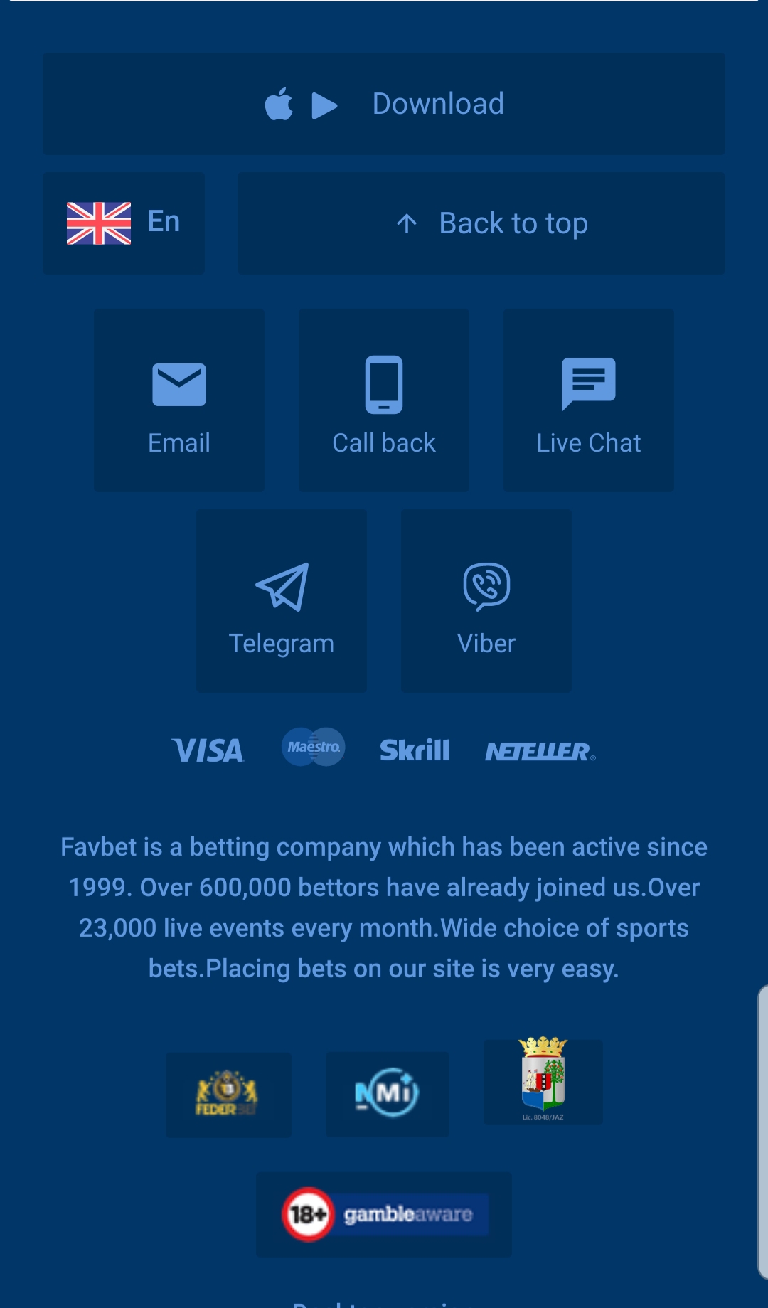 Favbet Casino Mobile Support Review