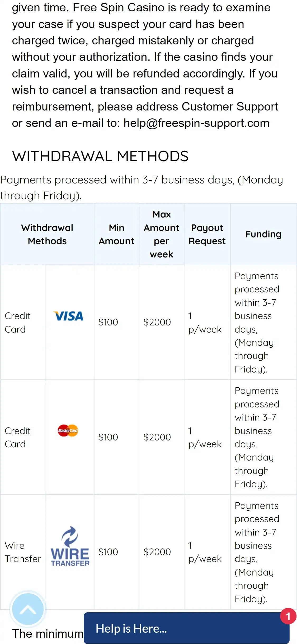 Freespin Casino Mobile Payment Methods Review