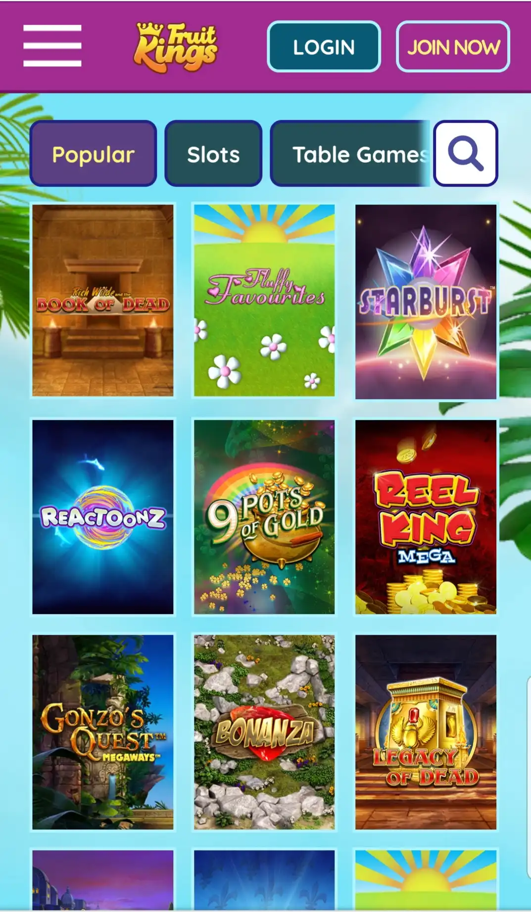 Fruit Kings Casino Mobile Games Review