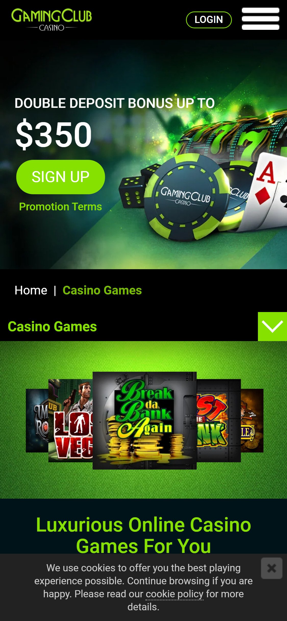 Gaming Club Casino Mobile Games Review