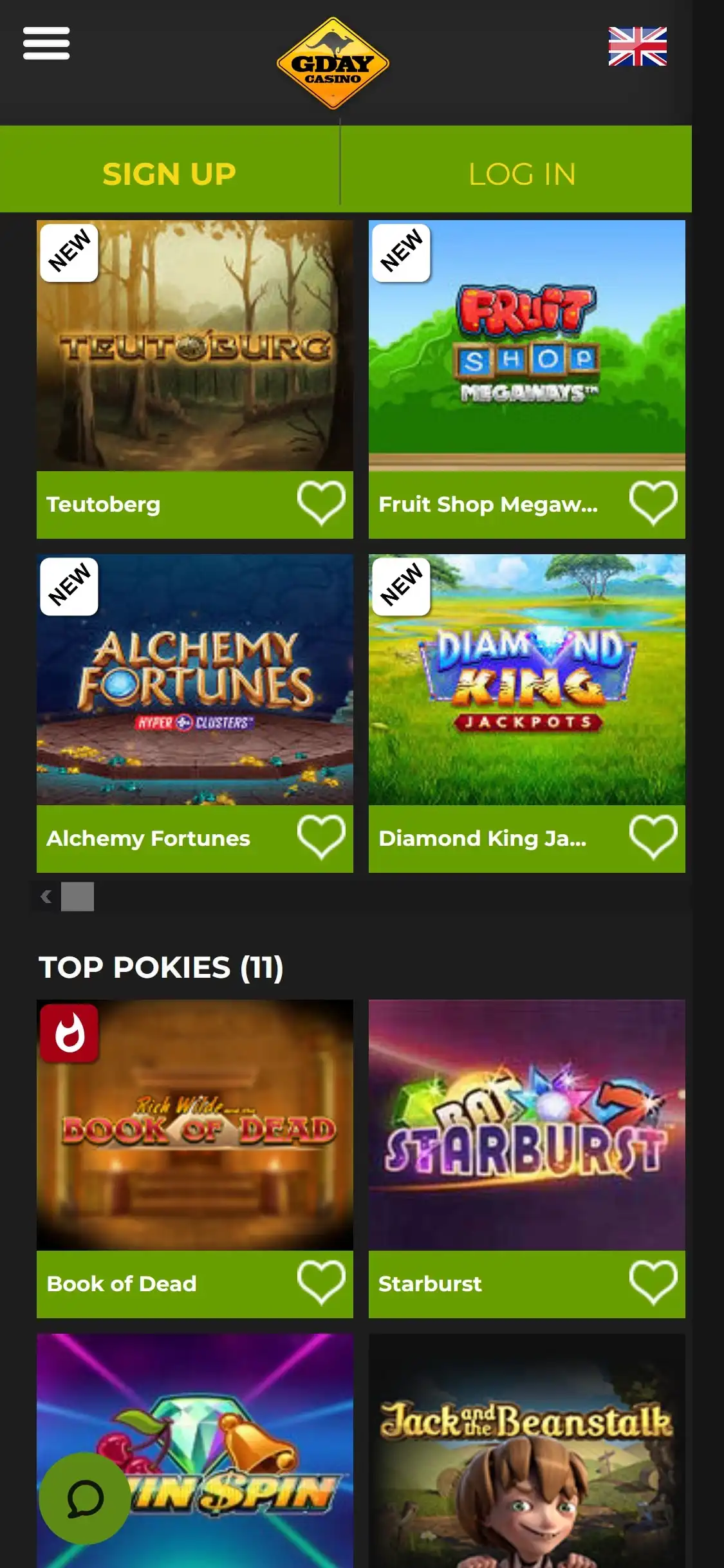 GDay Casino Mobile Games Review