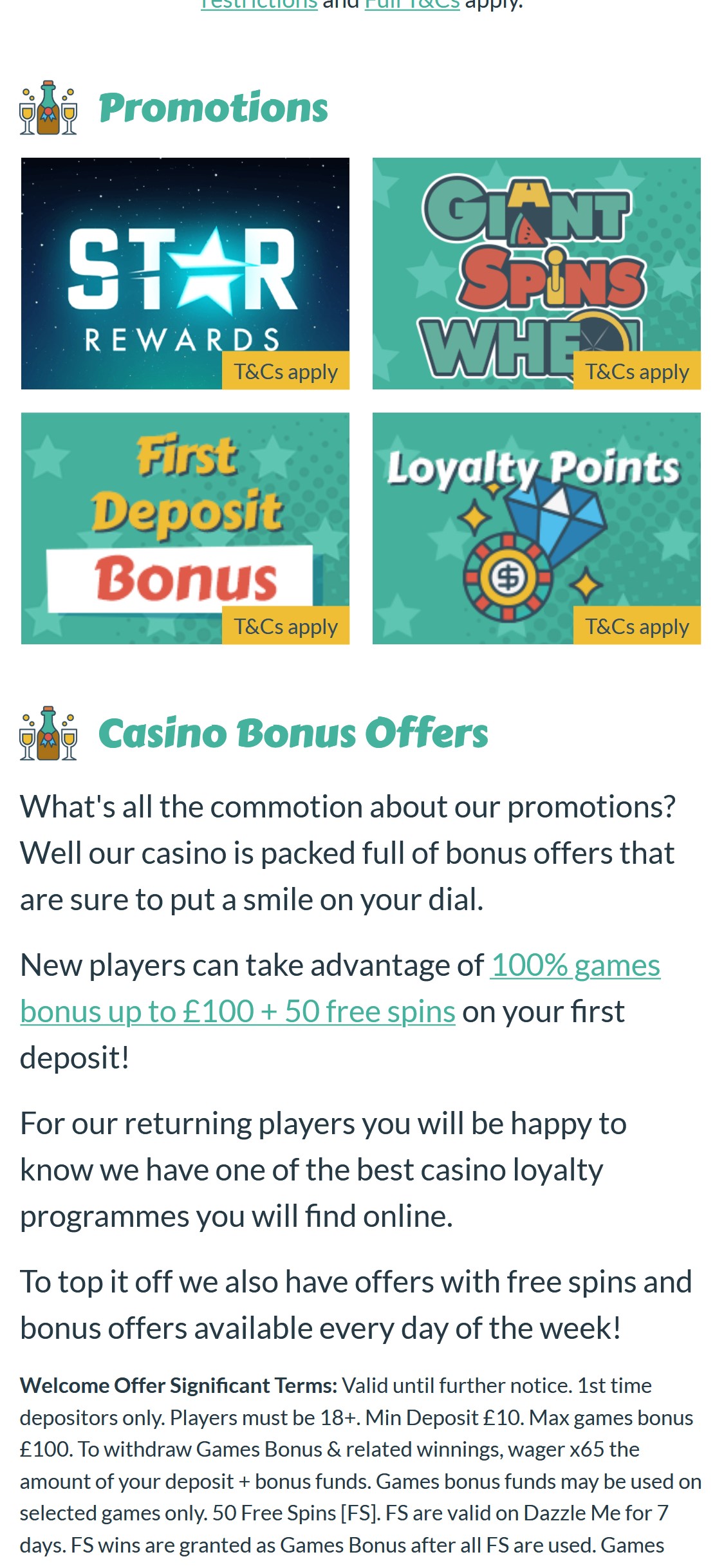 Giant Spins Casino Mobile No Deposit Bonus Review