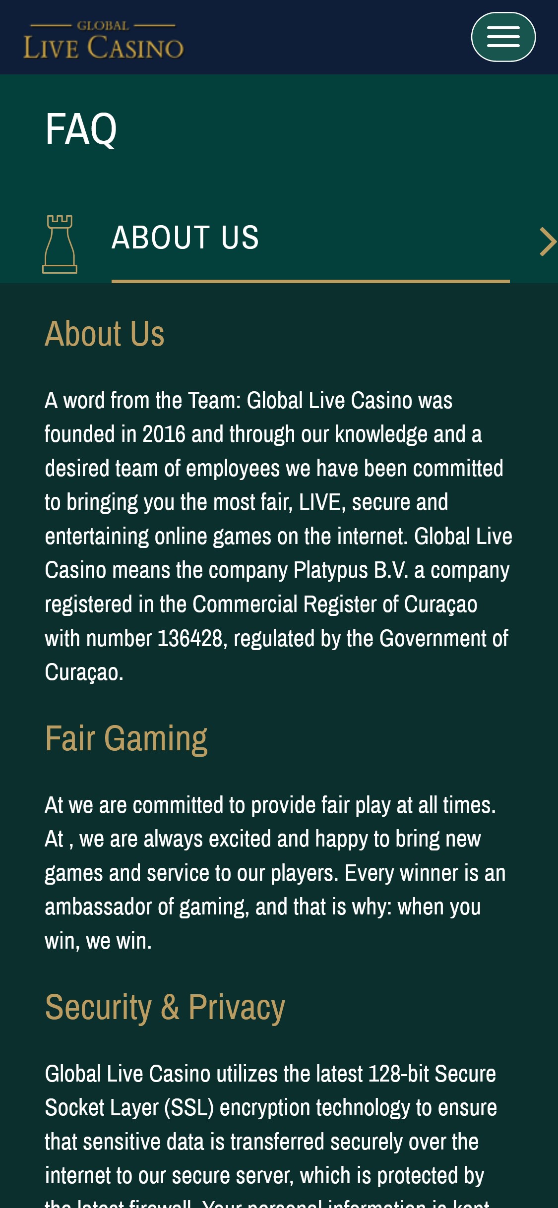 Global Live Casino Mobile Support Review