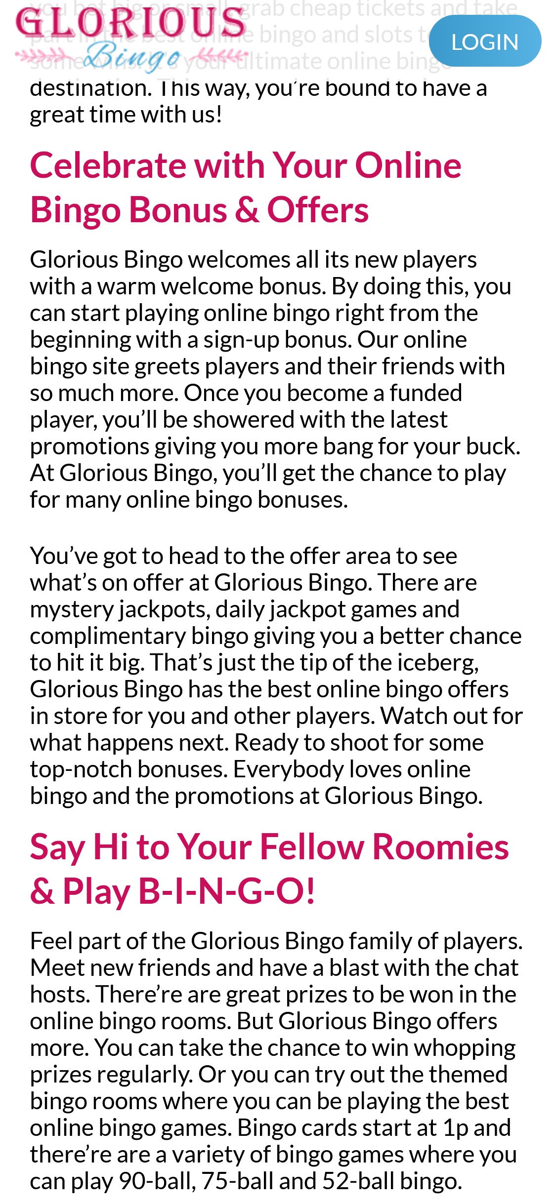 Glorious Bingo Casino Mobile No Deposit Bonus Review