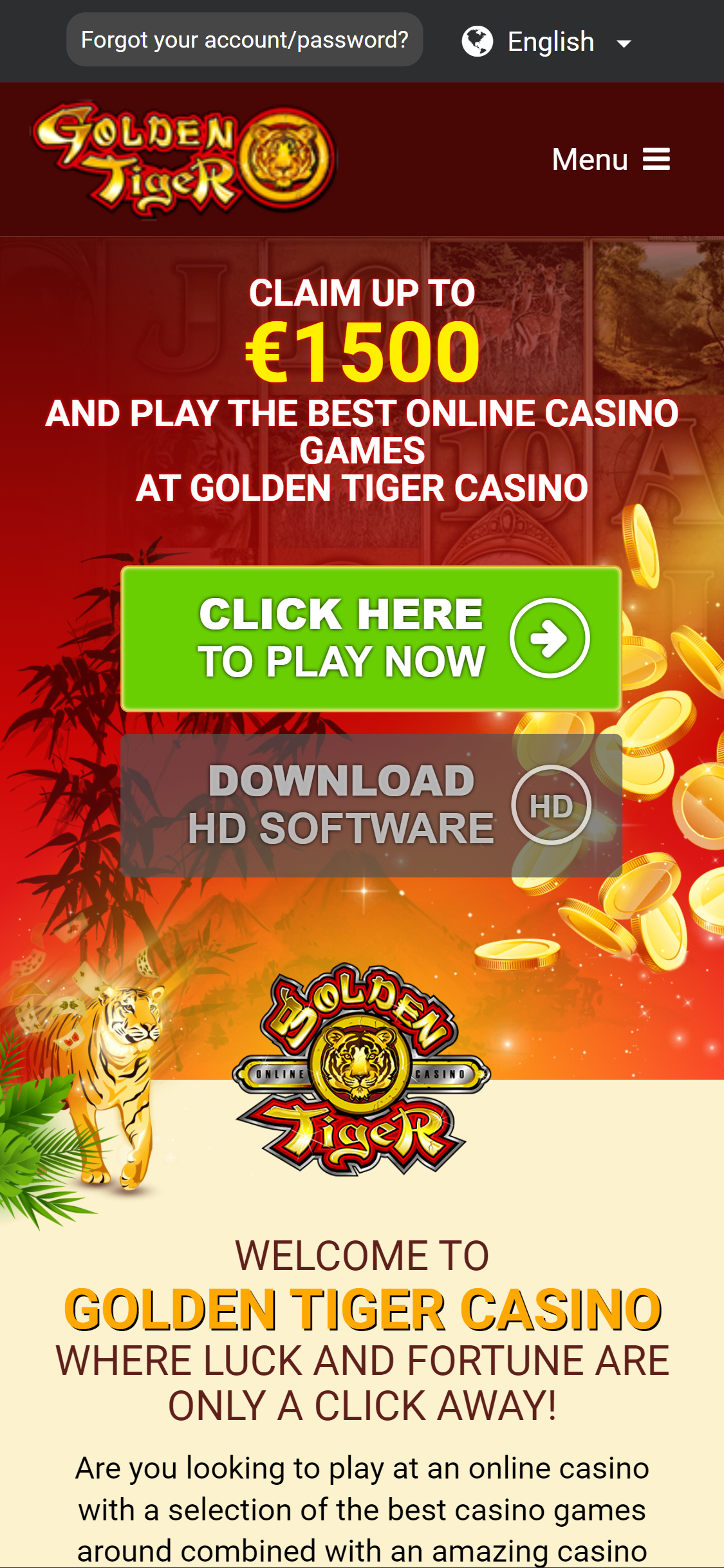 Golden Tiger Casino Mobile Review