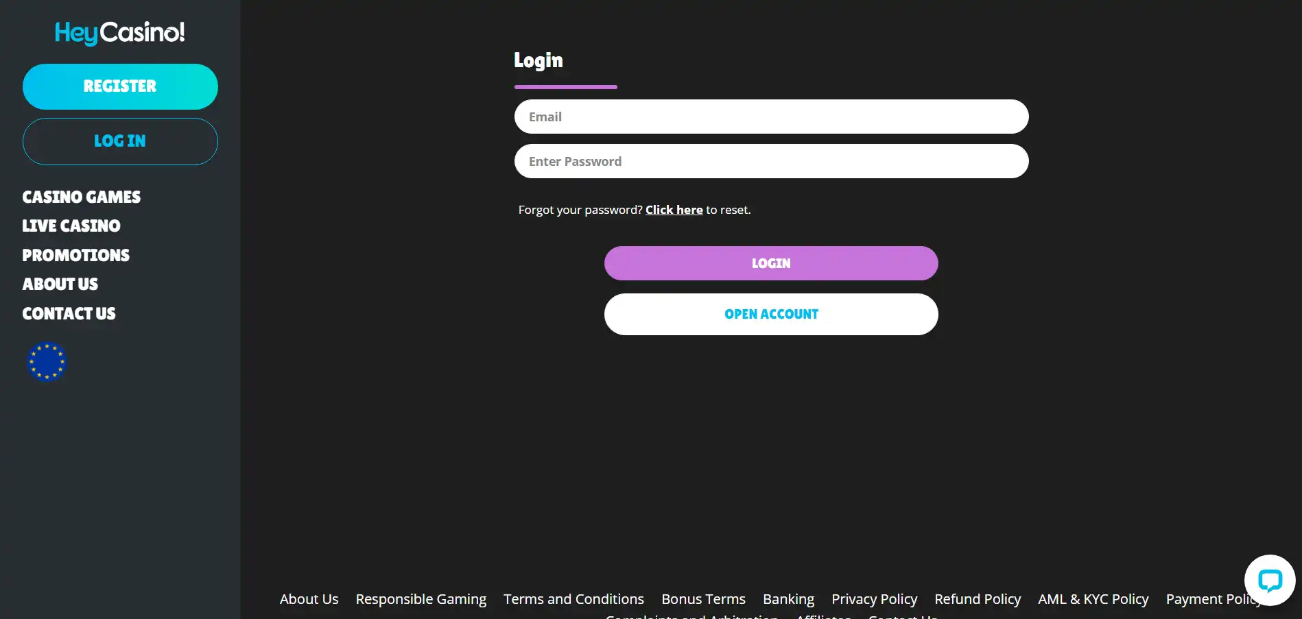HeyCasino! Login