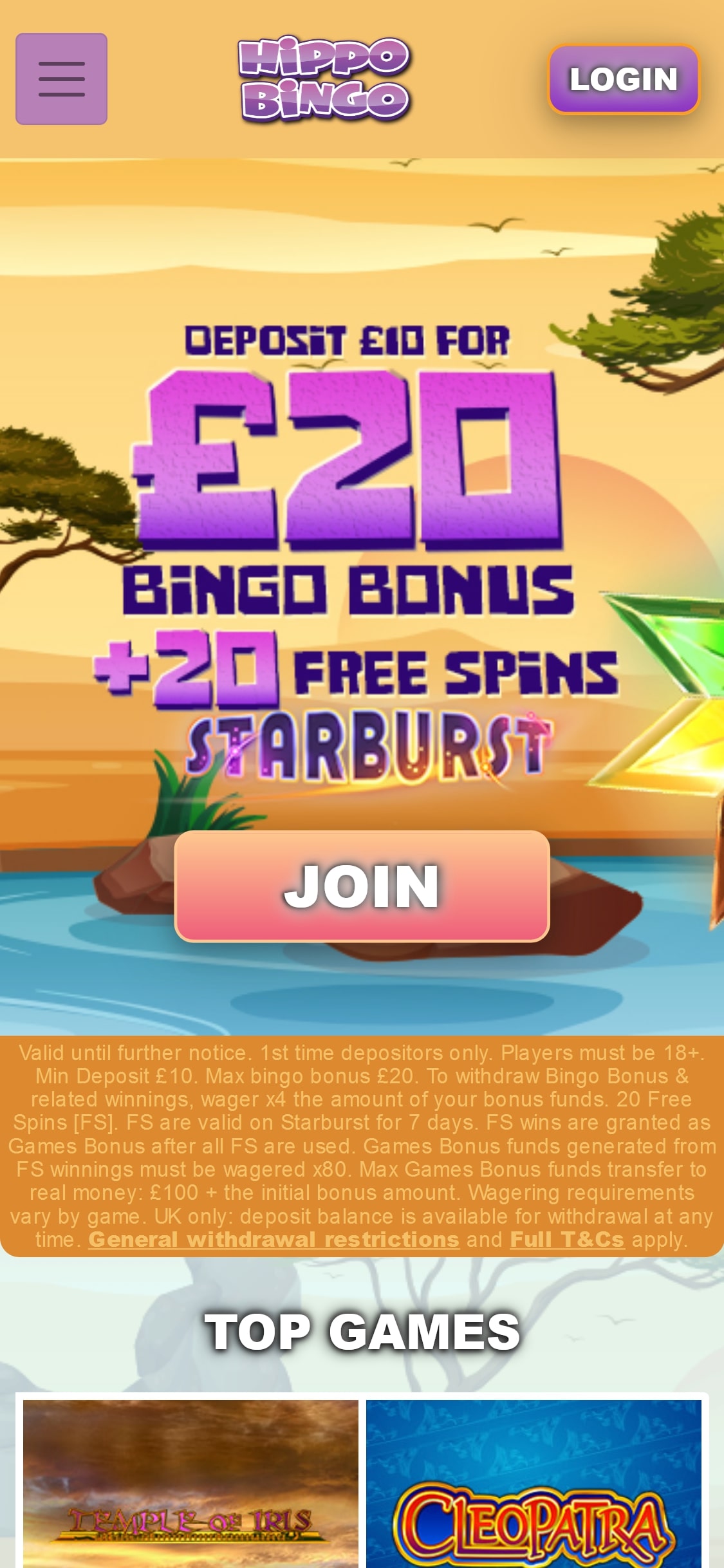 Hippo Bingo Casino Mobile Review