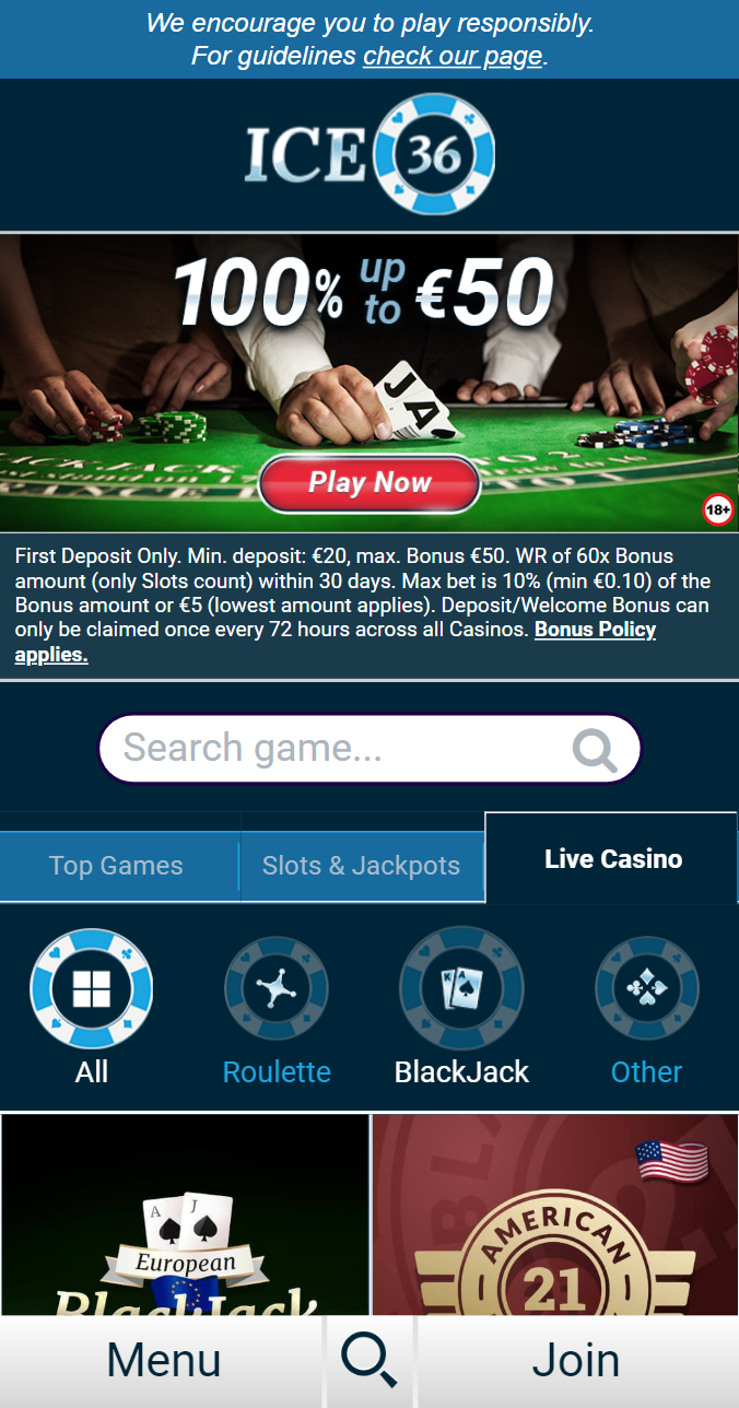 ICE36 Mobile Live Dealer Games Review