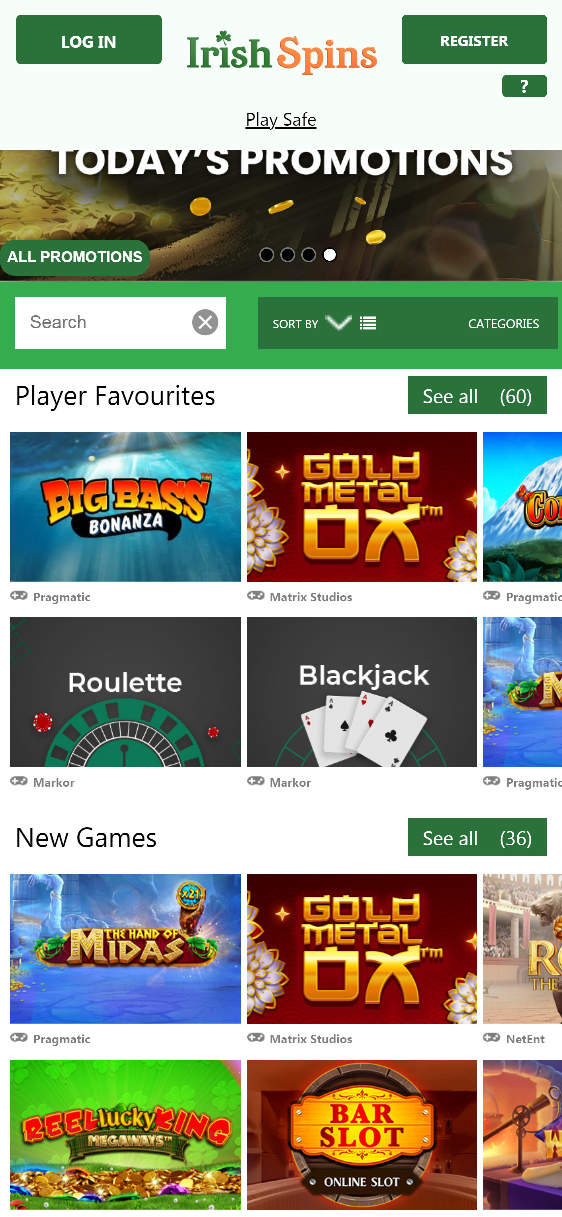 Irish Spins Casino Mobile Games Review
