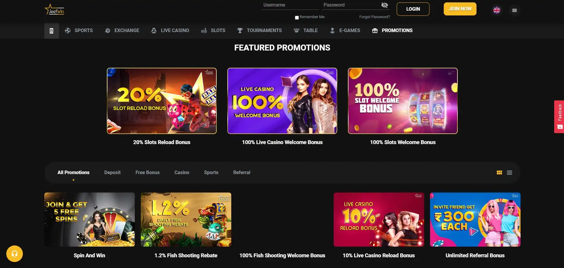 JeetWin Casino No Deposit Bonus