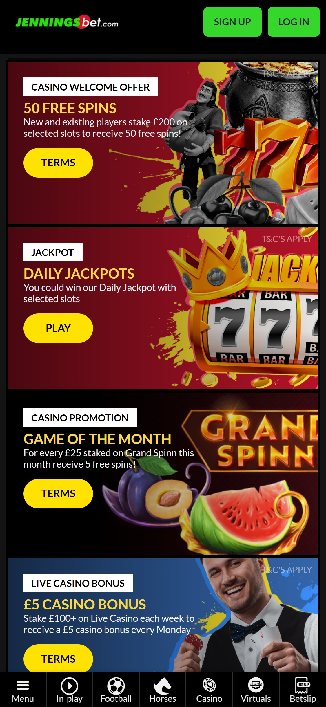 Jennings Bet Casino Mobile No Deposit Bonus Review