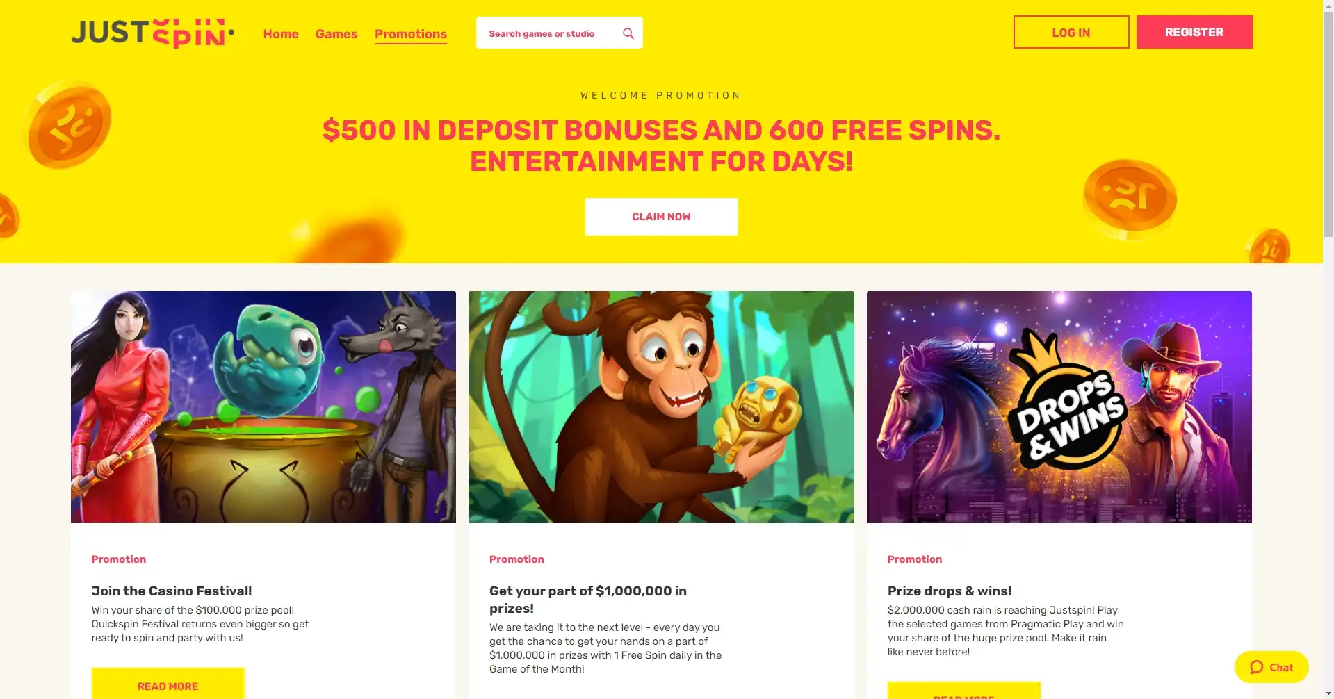 JustSpin Casino No Deposit Bonus