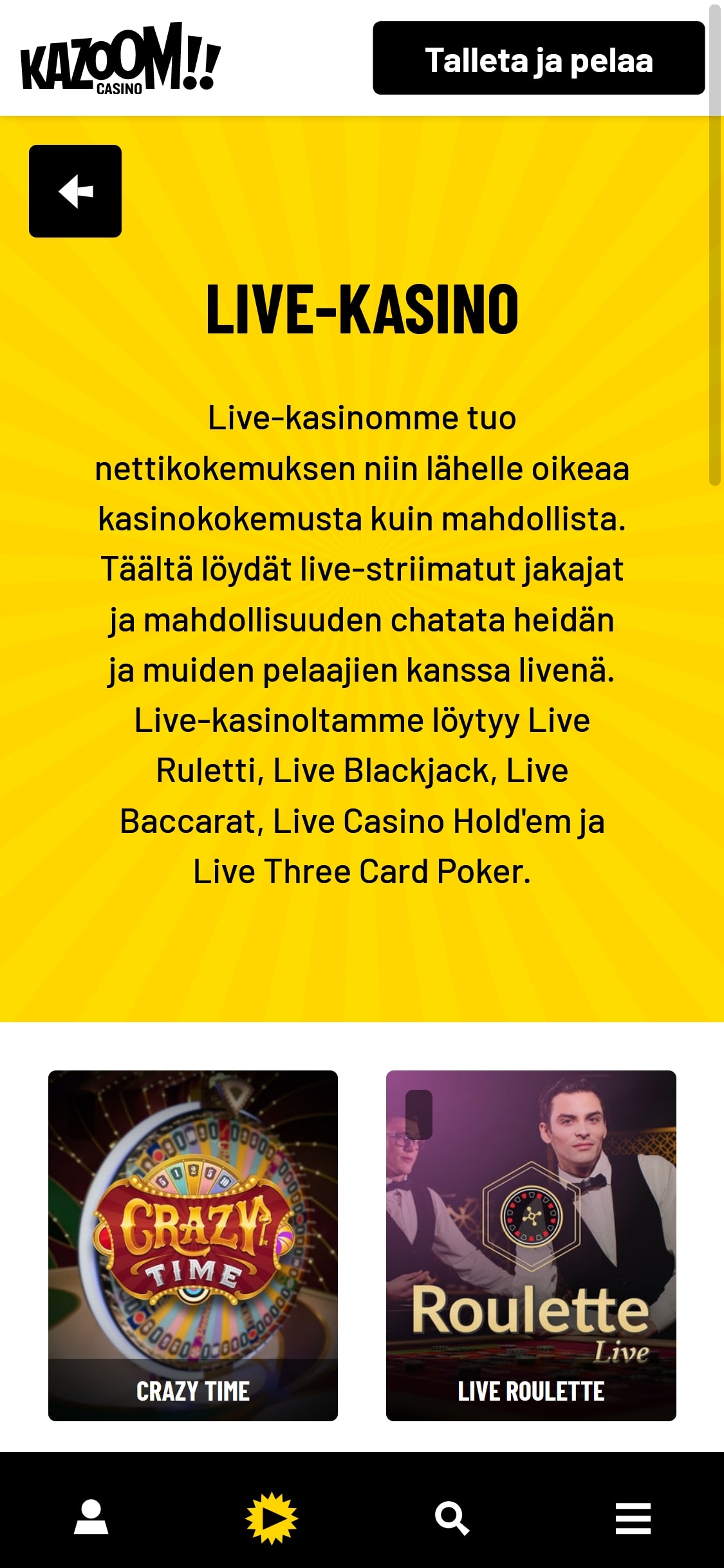 Kazoom Casino Mobile Live Dealer Games Review