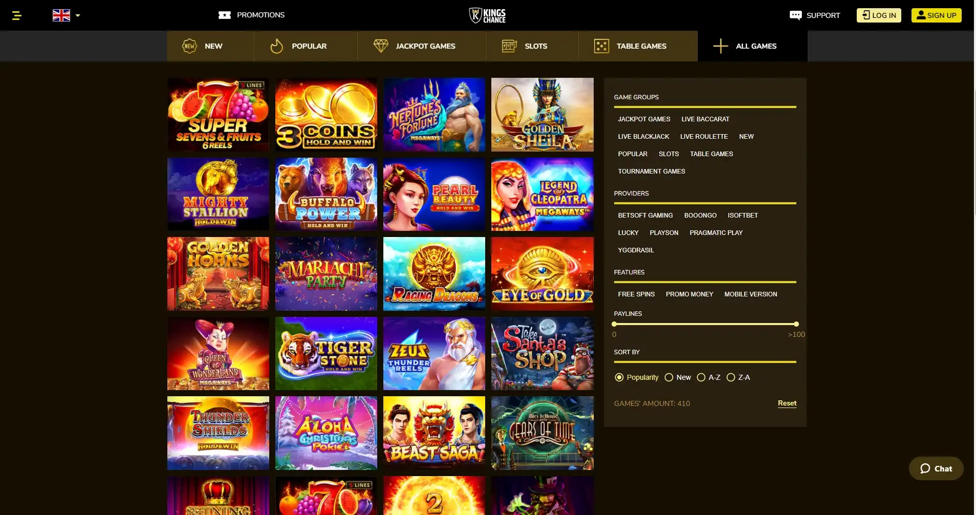 Kings Chance Casino Games