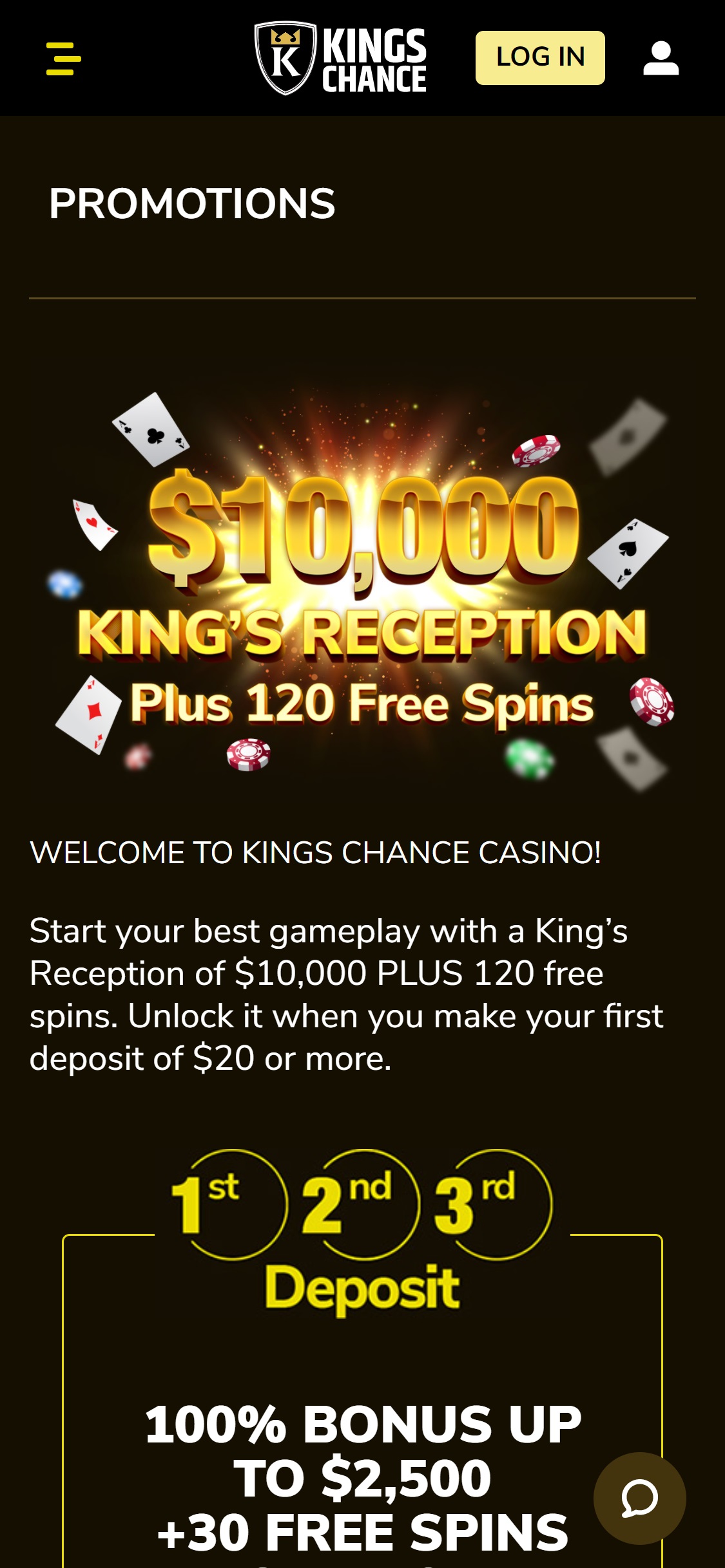Kings Chance Casino Mobile No Deposit Bonus Review