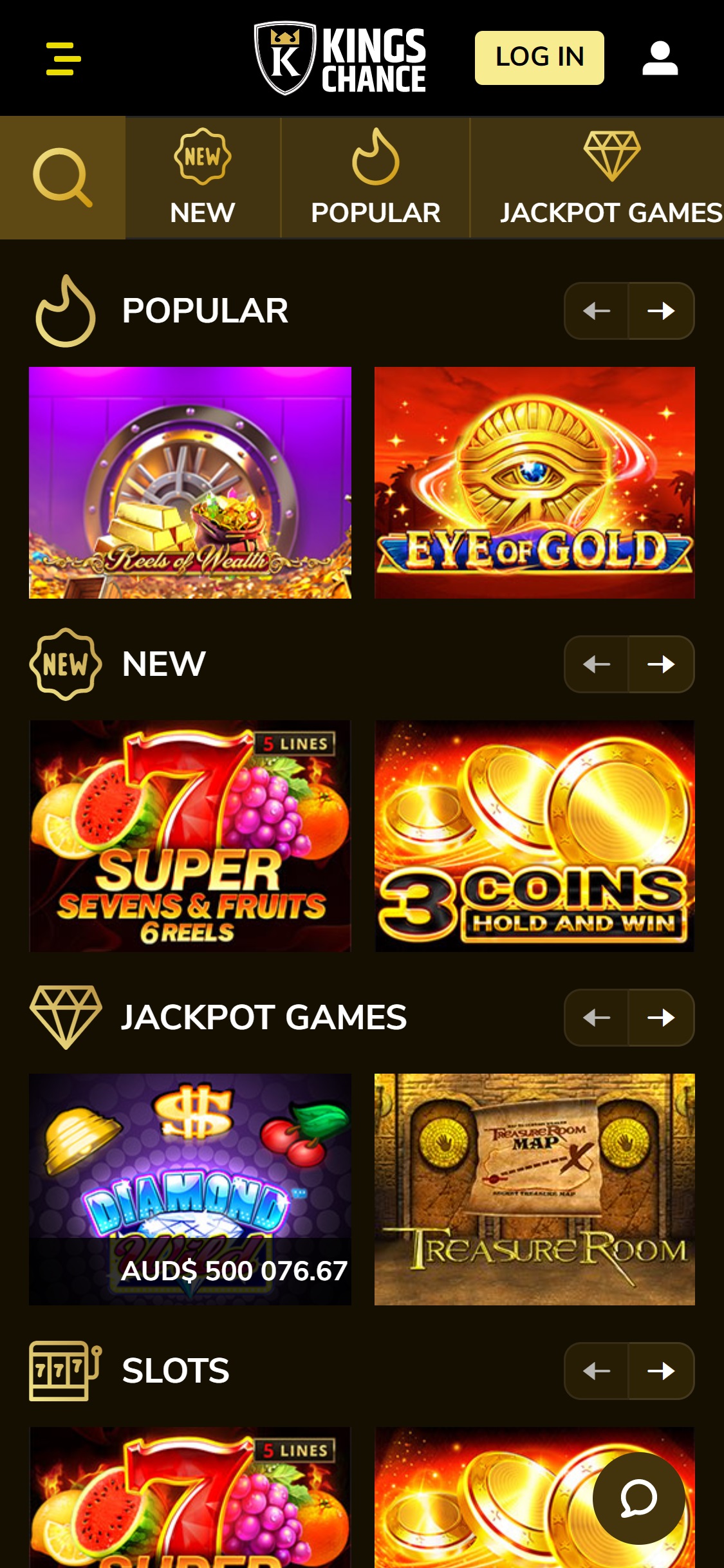 Kings Chance Casino Mobile Games Review