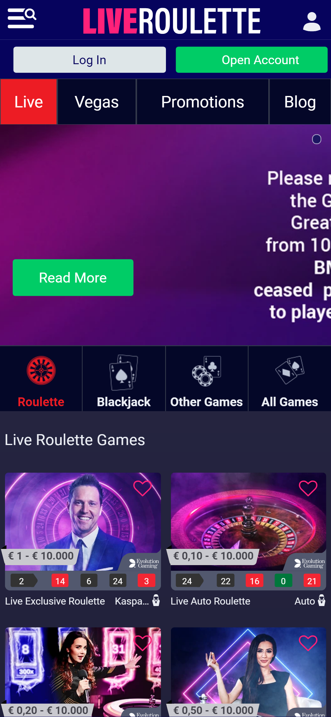 Live Roulette Casino Mobile Review