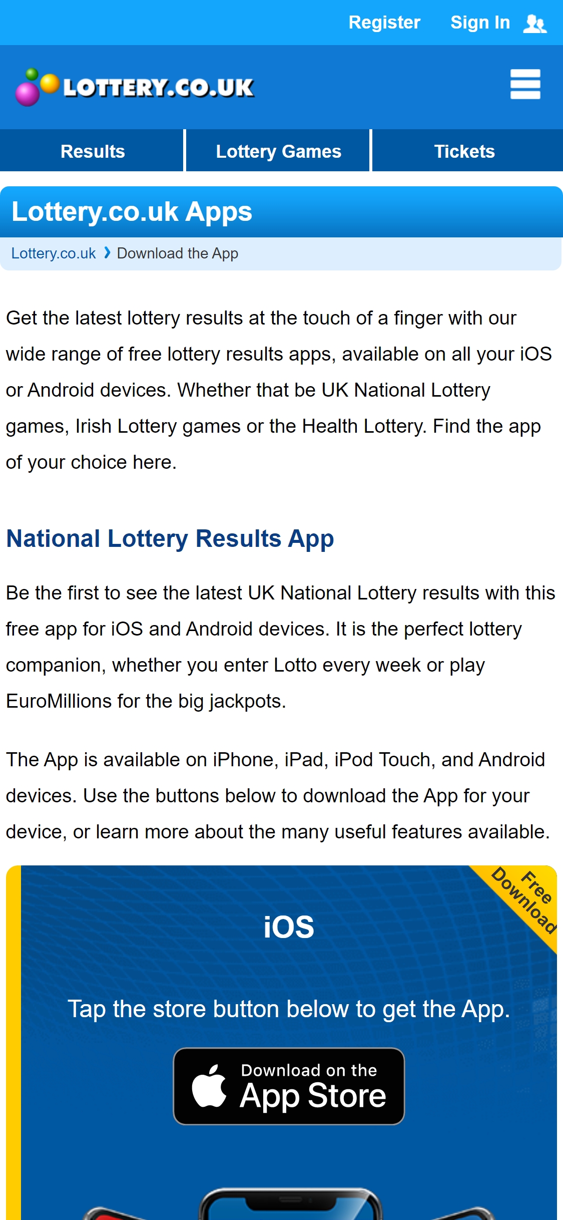Lottery UK Casino Mobile App Review