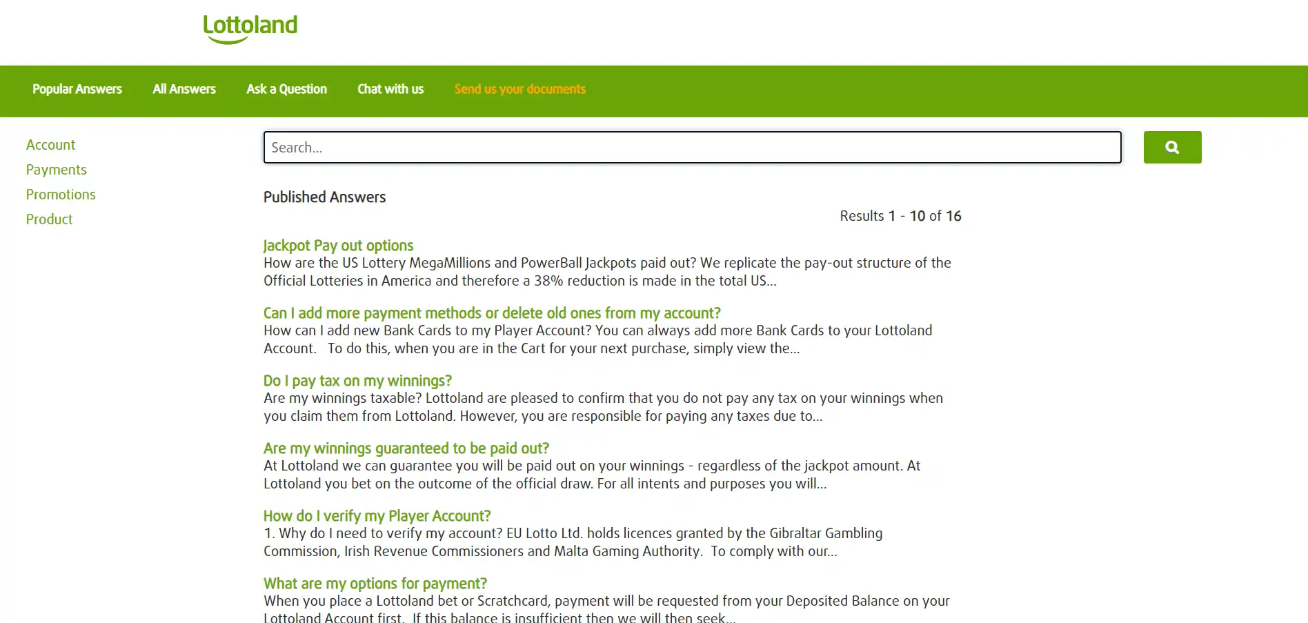 Lottoland Payment Methods