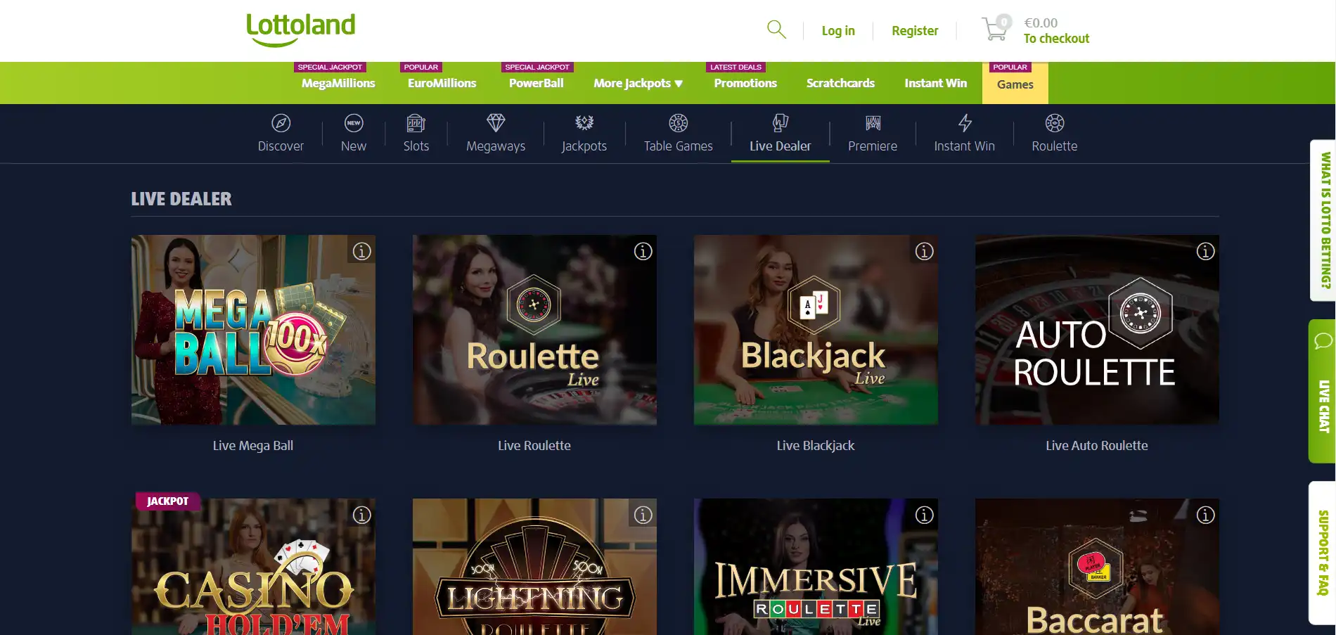 Lottoland Live Dealer Games