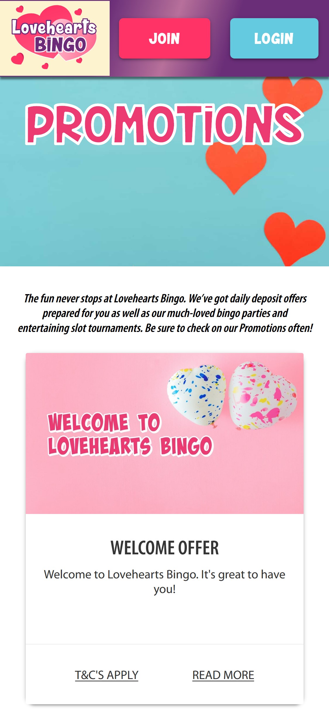 Love Hearts Bingo Casino Mobile No Deposit Bonus Review
