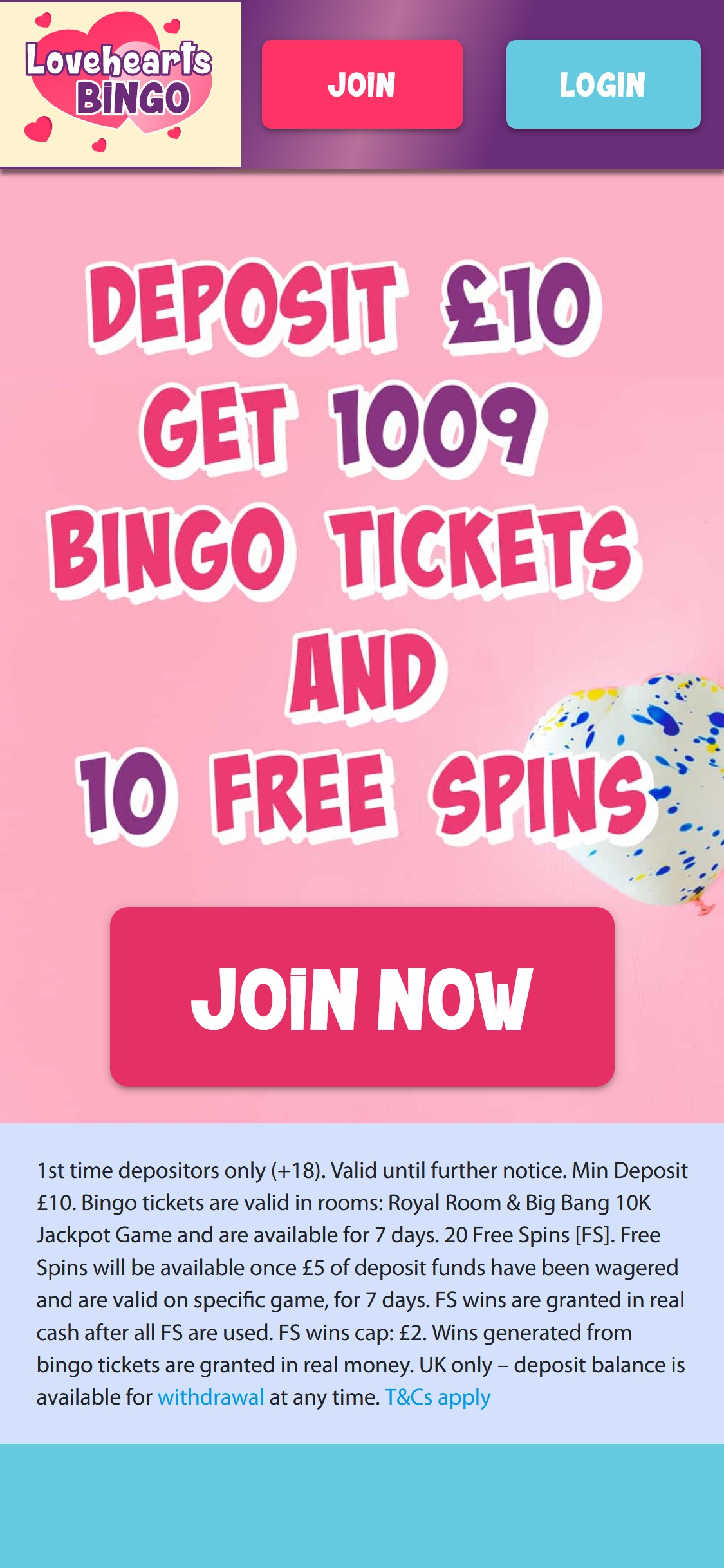 Love Hearts Bingo Casino Mobile Review