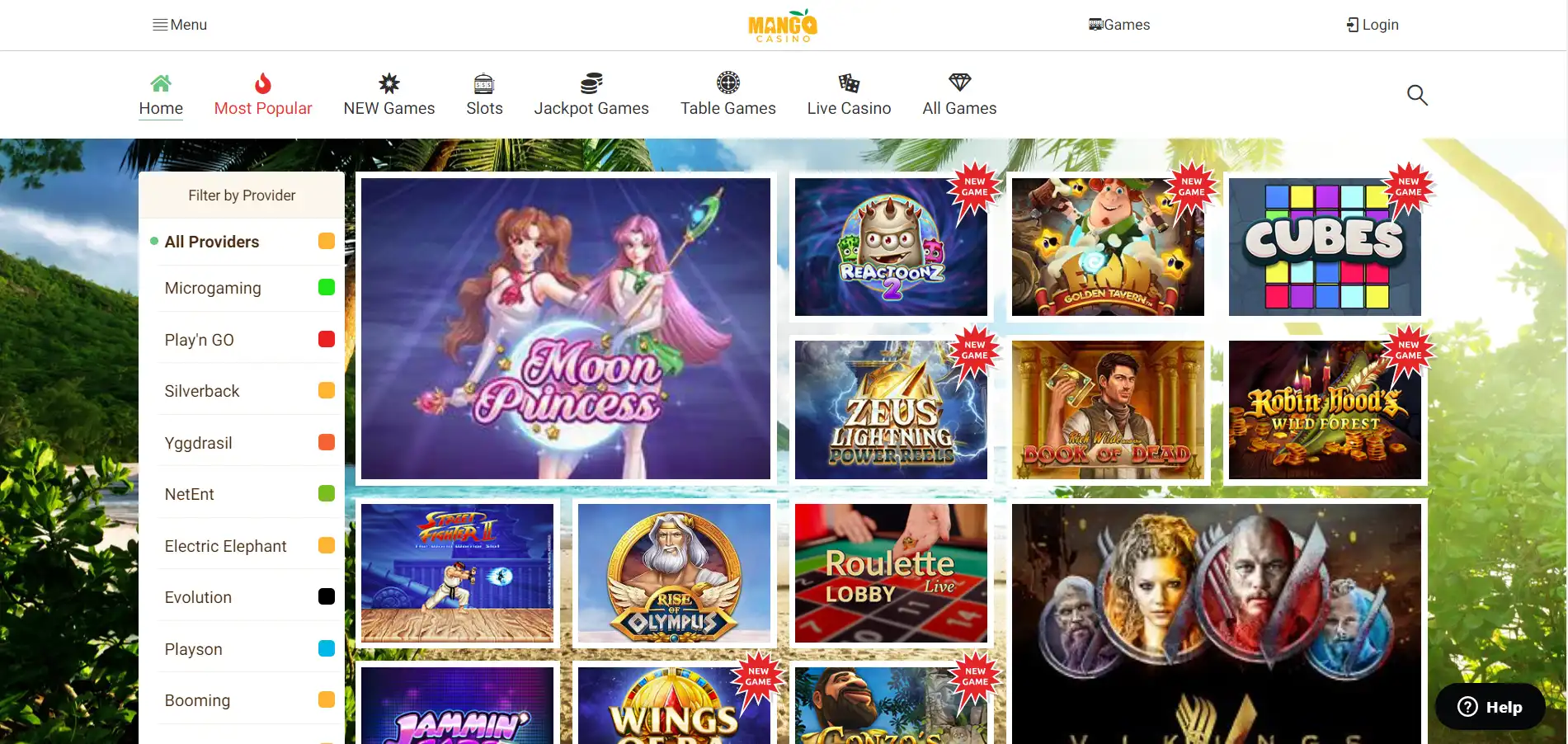 Mango Casino Games