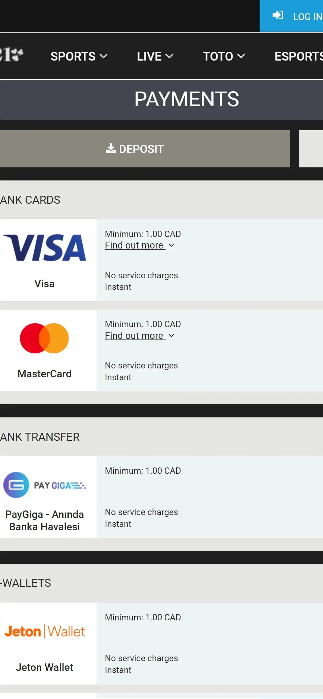Megapari Casino Mobile Payment Methods Review