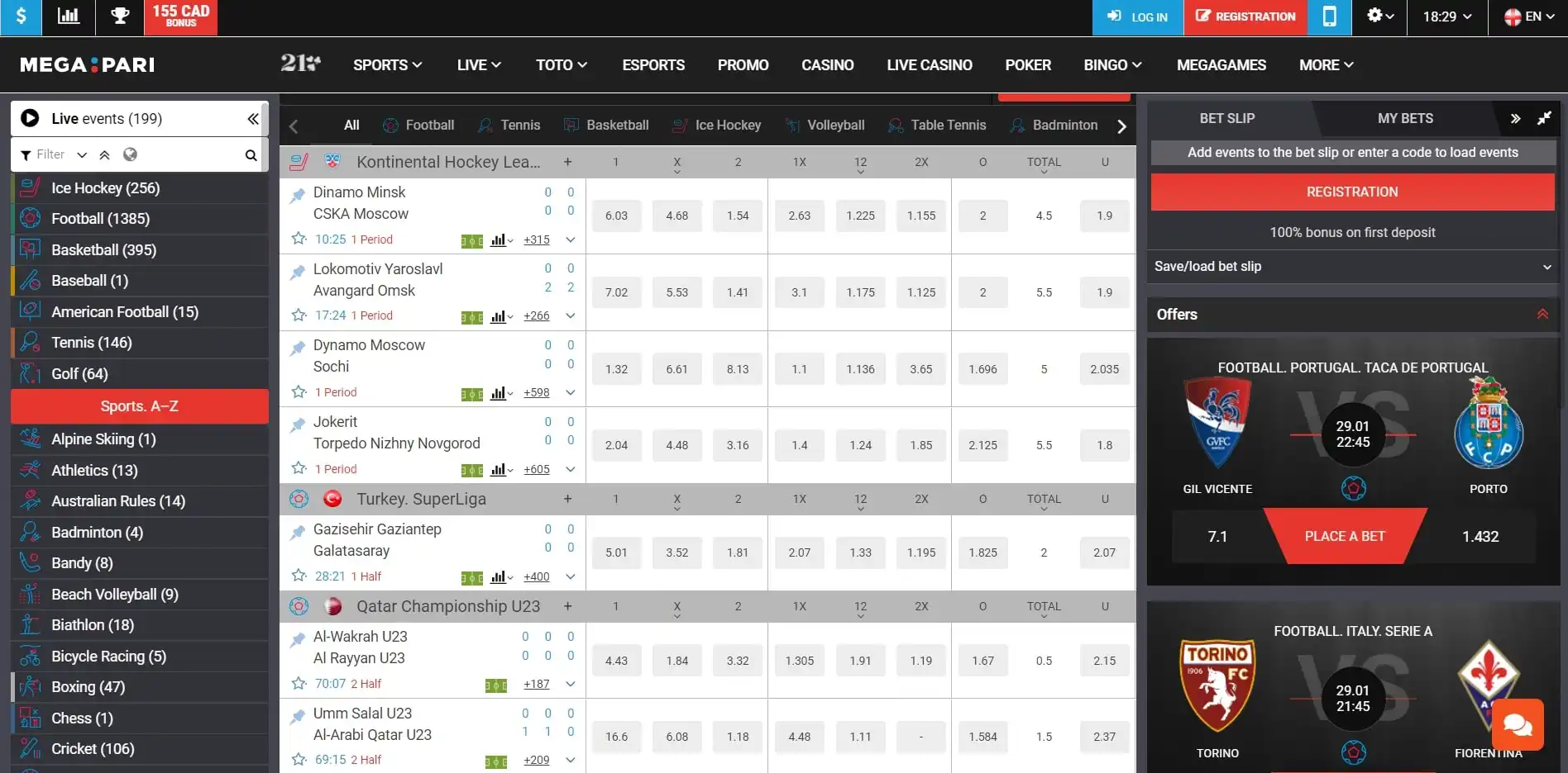 Megapari Casino Betting