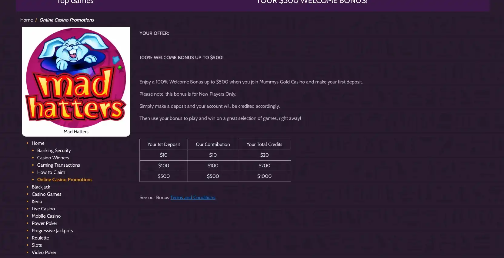 Mummys Gold Casino No Deposit Bonus