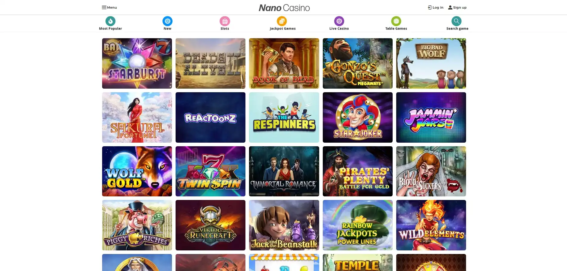 Nano Casino Games