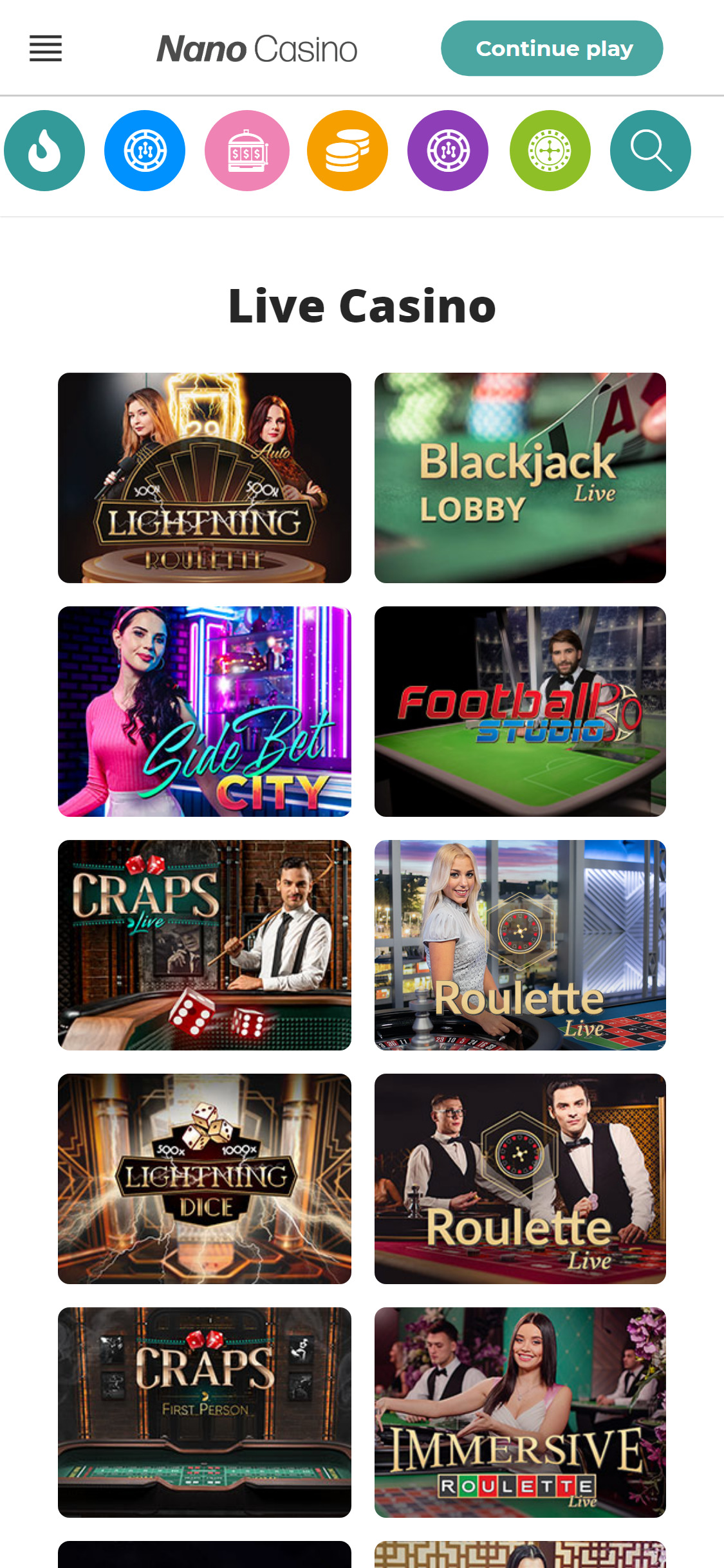 Nano Casino Mobile Live Dealer Games Review