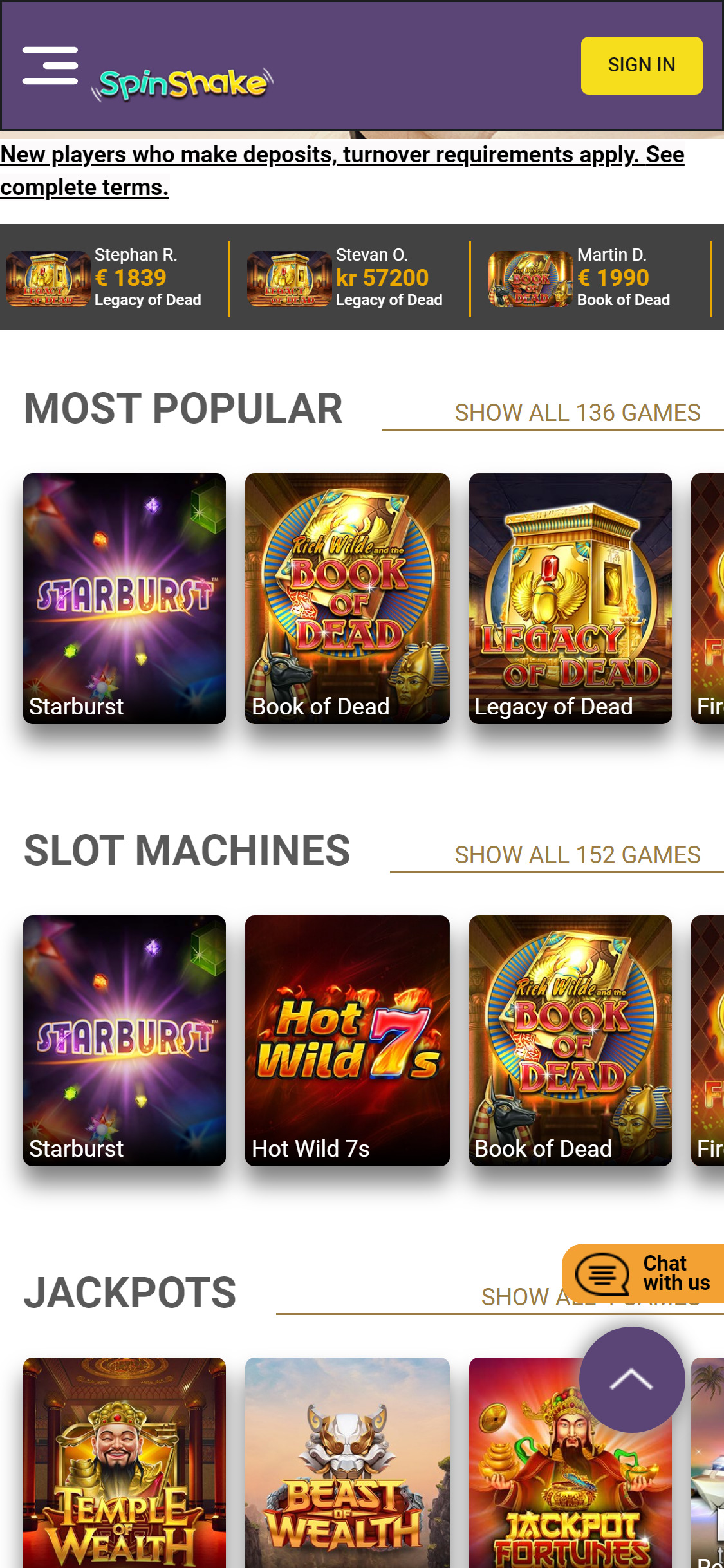 Spin Shake Casino Norway Mobile Games Review