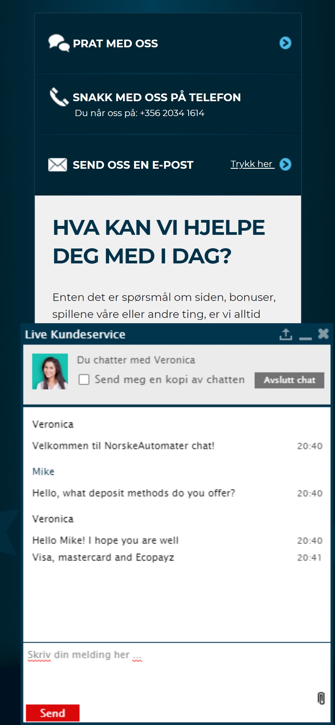 Norske Automater Casino Mobile Support Review