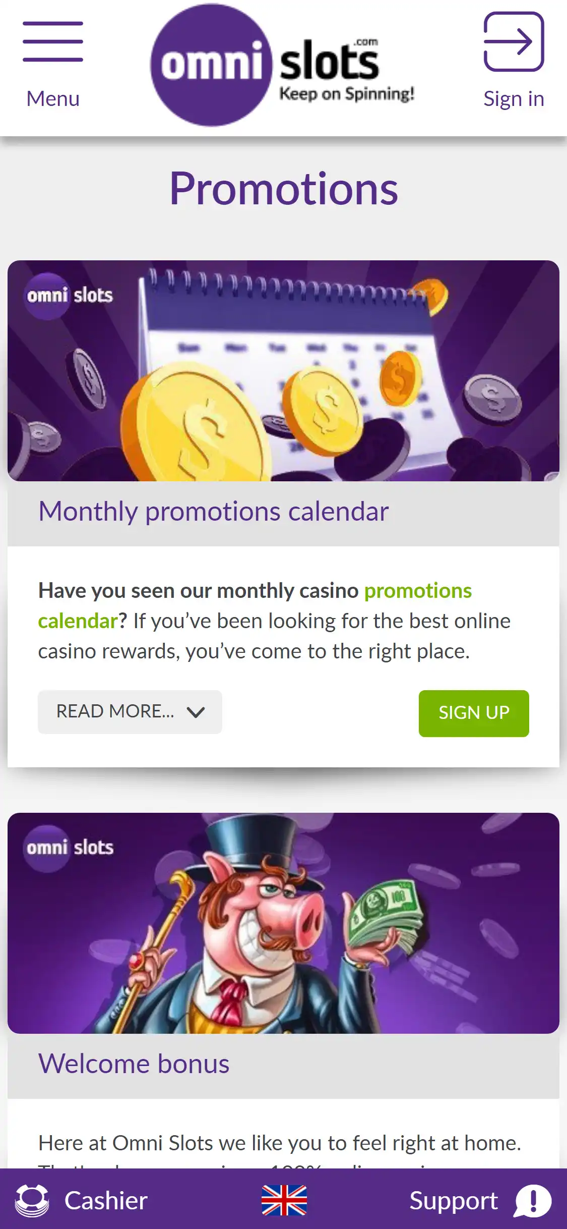 Omni Slots Casino Mobile No Deposit Bonus Review