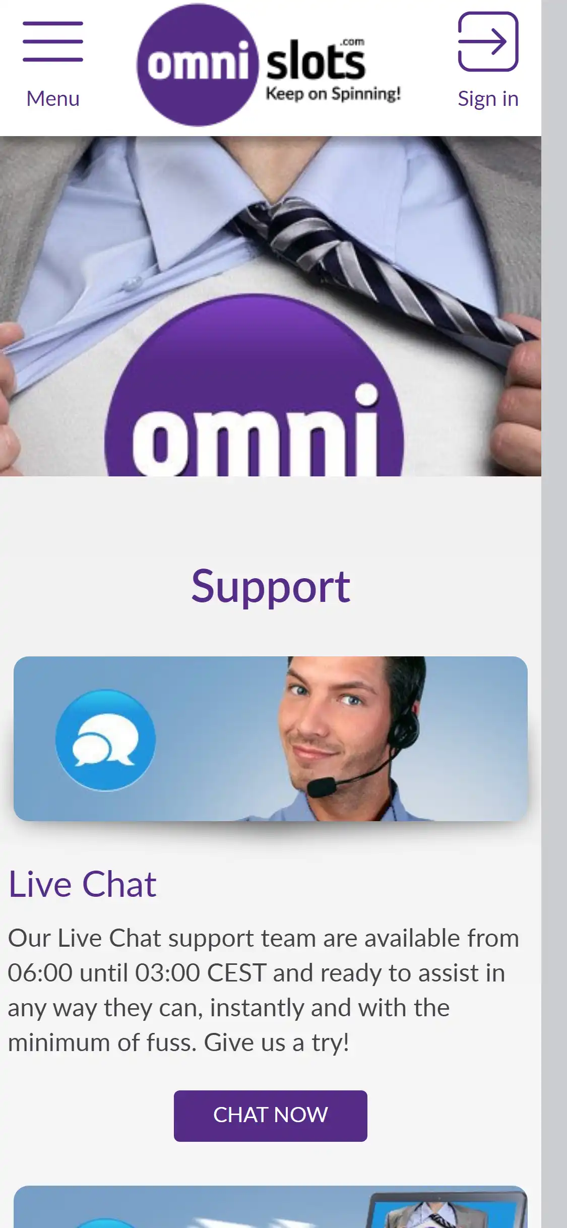 Omni Slots Casino Mobile Support Review