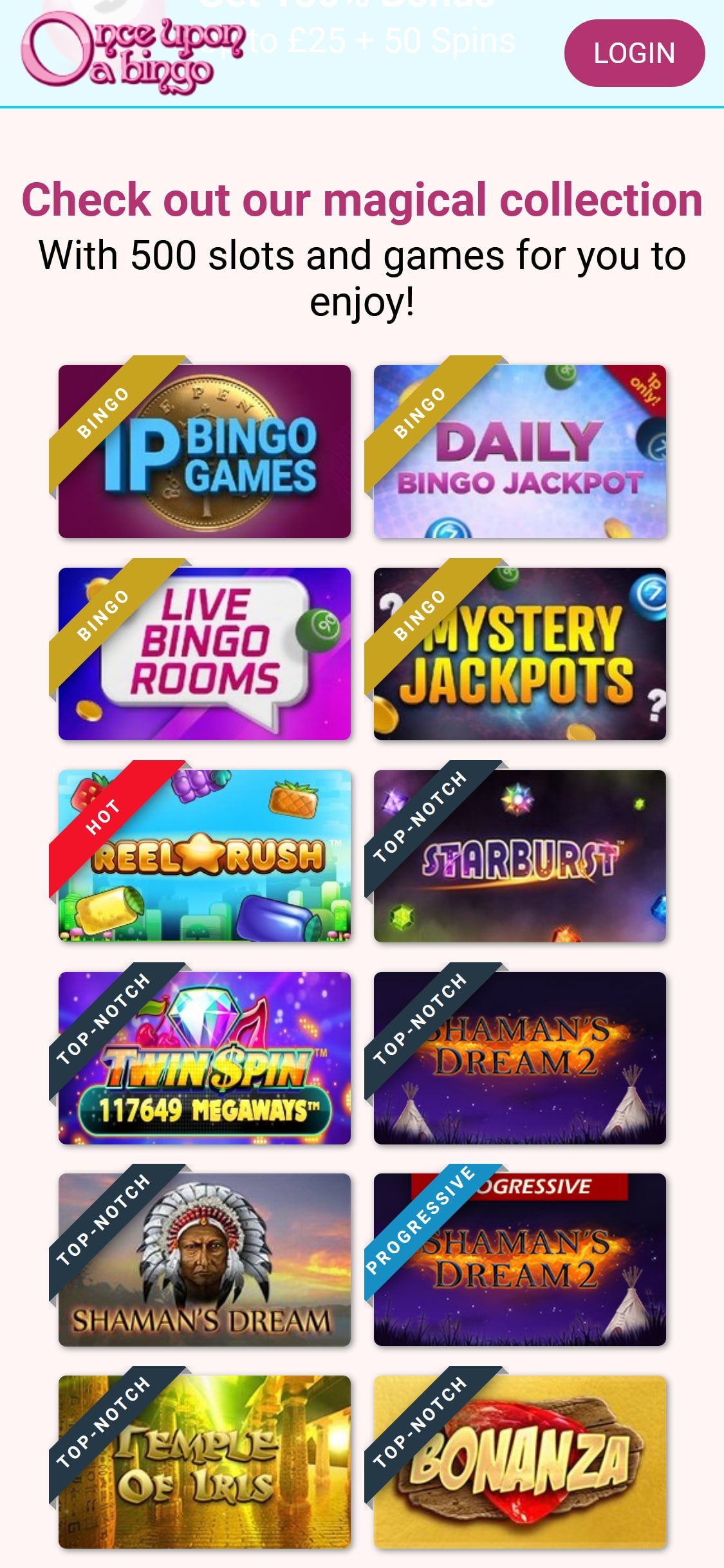 Once Upon a Bingo Casino Mobile Games Review