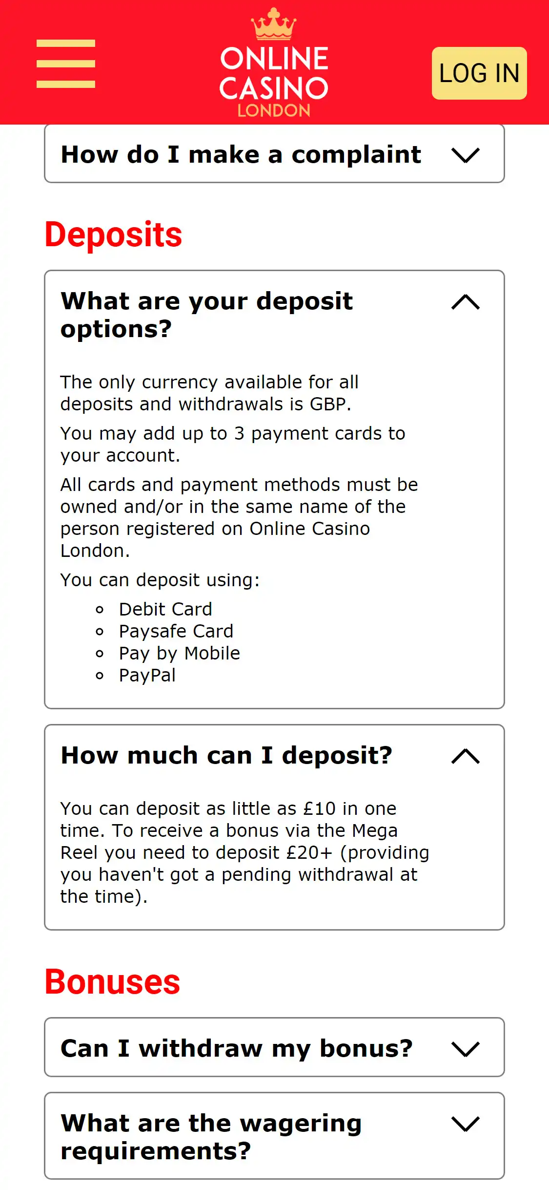 Online Casino London Mobile Payment Methods Review