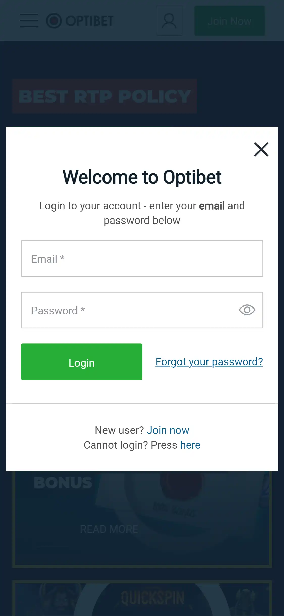 OptiBet Casino Mobile Login Review