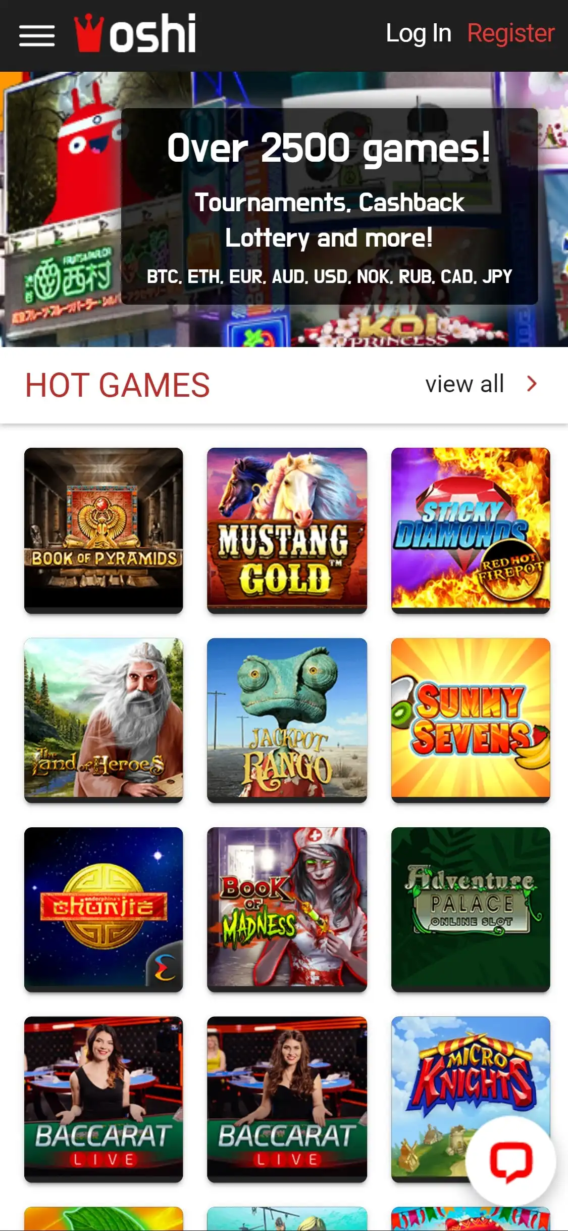Oshi Casino Mobile Review