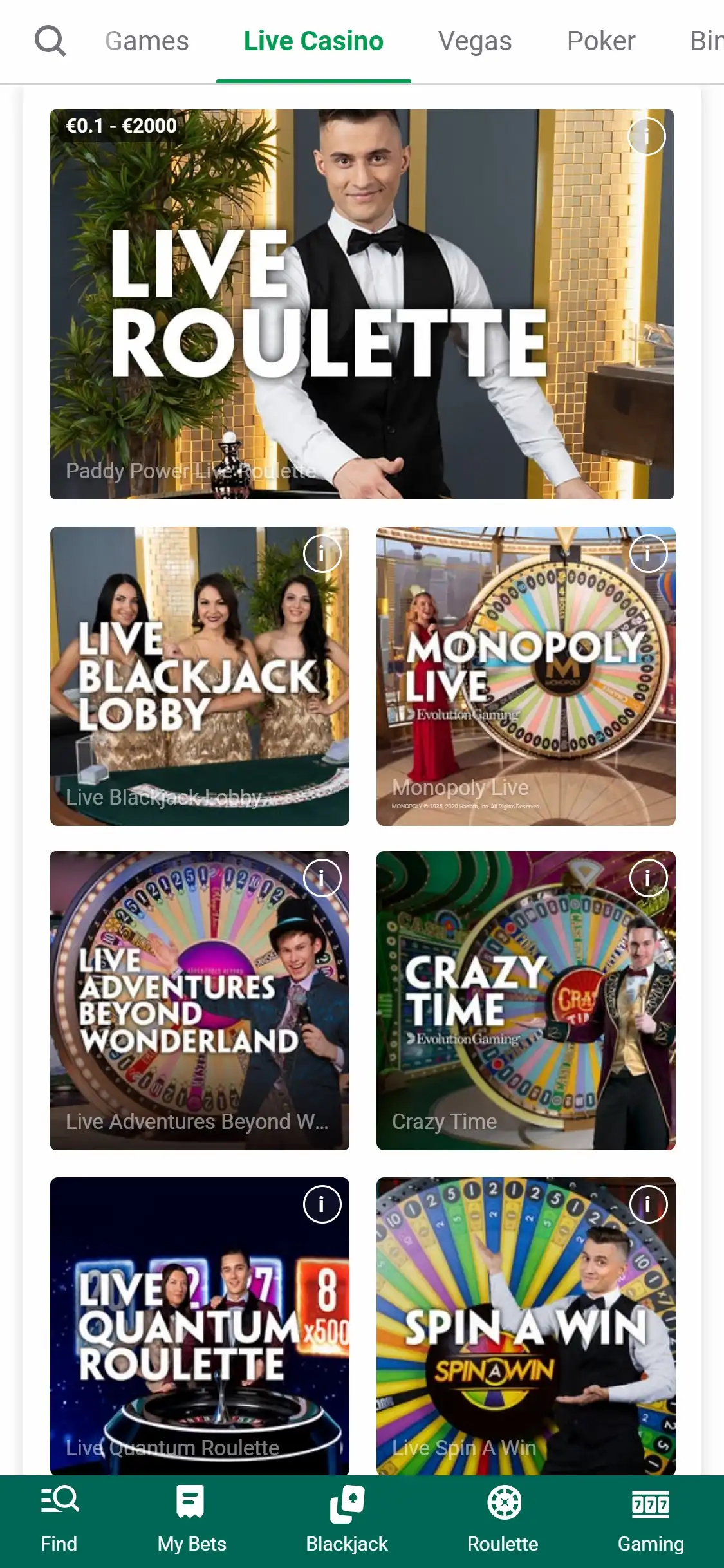 Paddy Power Casino Mobile Live Dealer Games Review